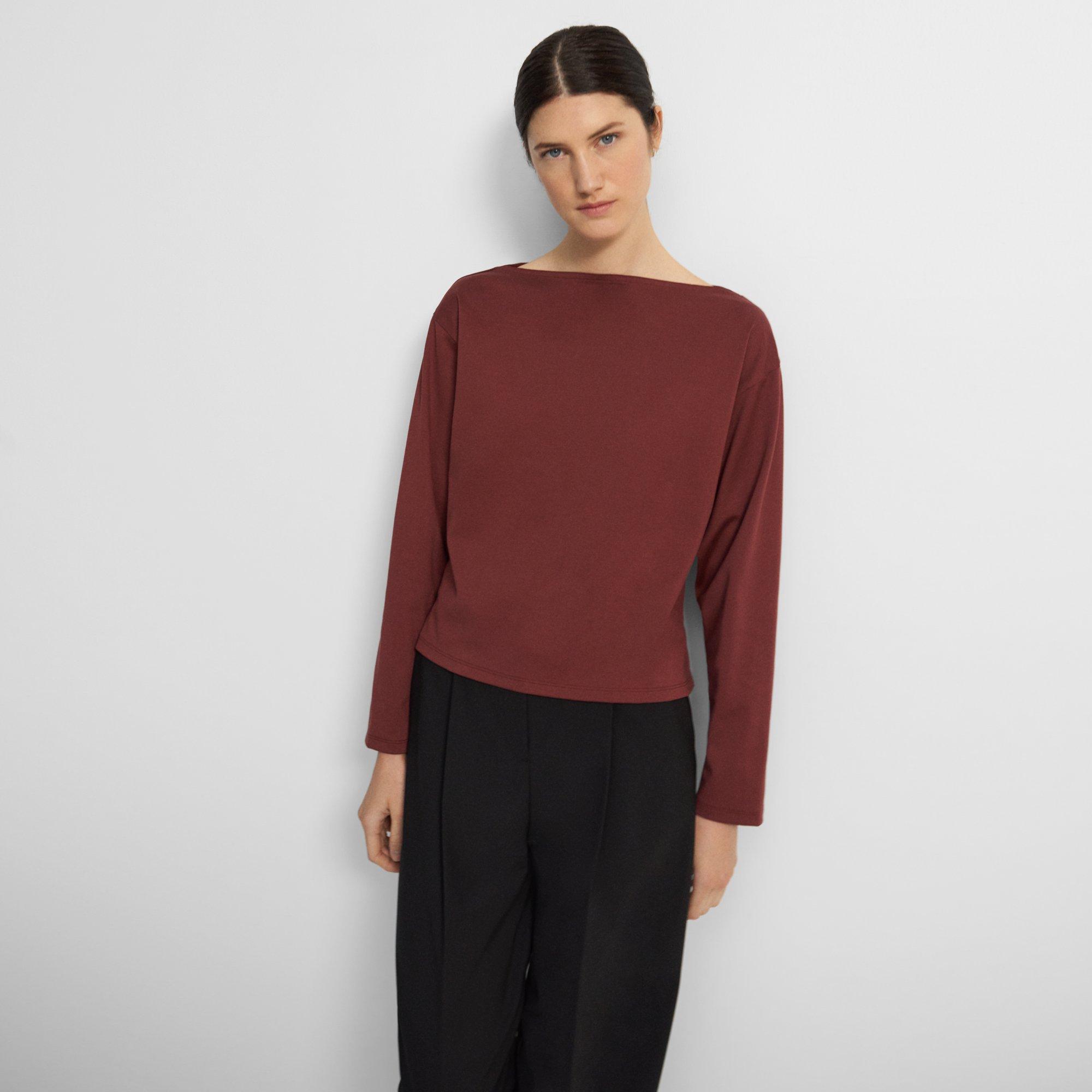 Easy Boatneck Tee in Cotton Jersey