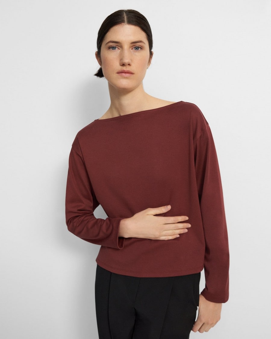 Easy Boatneck Tee in Cotton Jersey