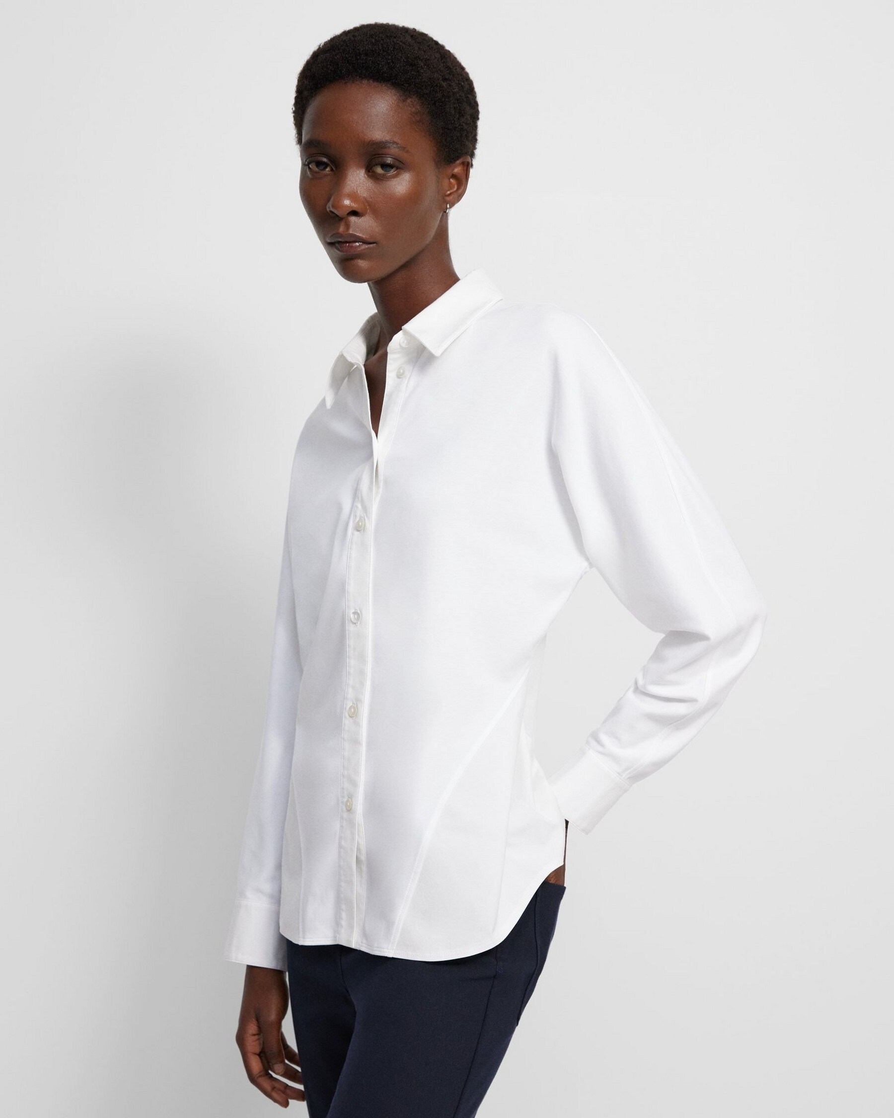 Cinched Shirt in Cotton Jersey
