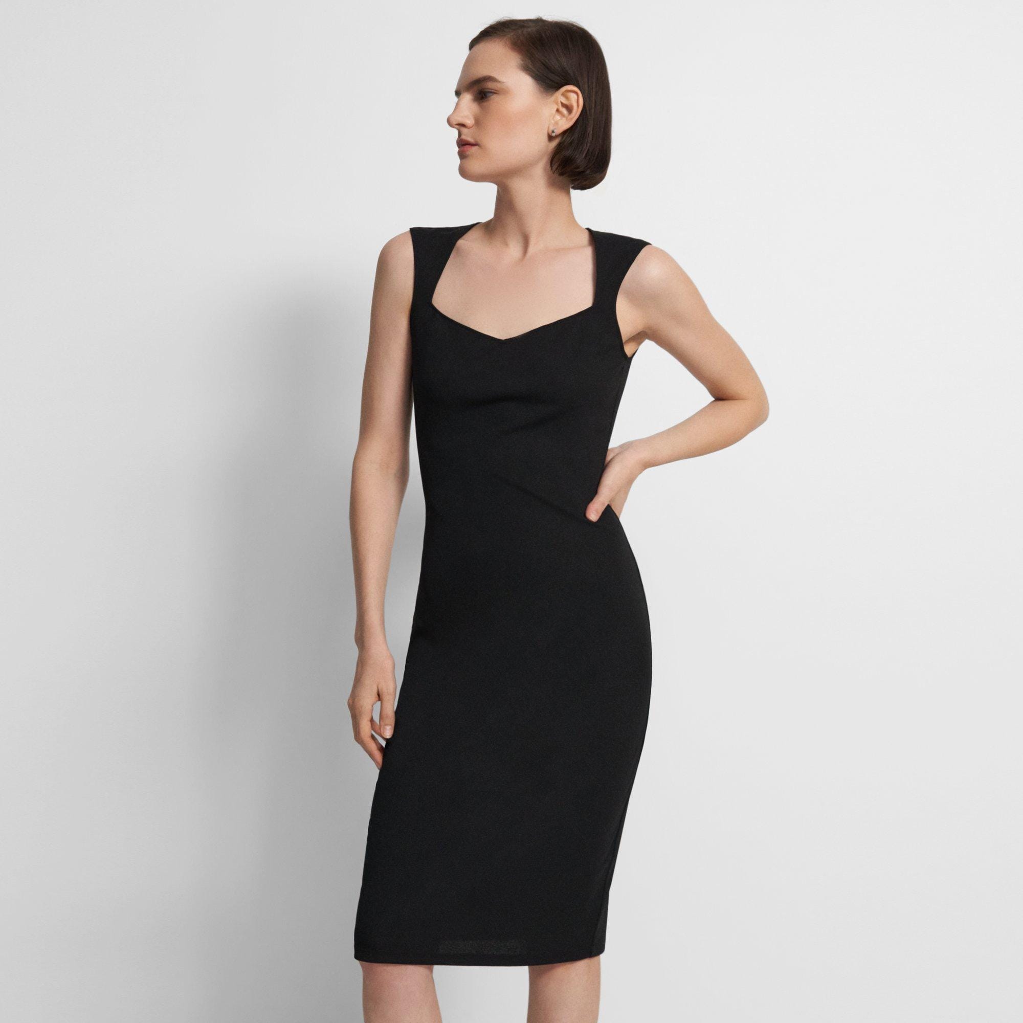 Sleeveless Sheath Dress in Crepe Jersey