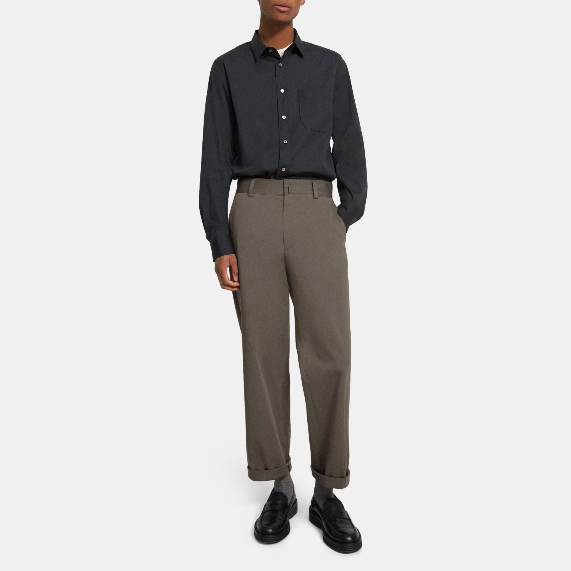 Cotton Twill Straight-Leg Pant