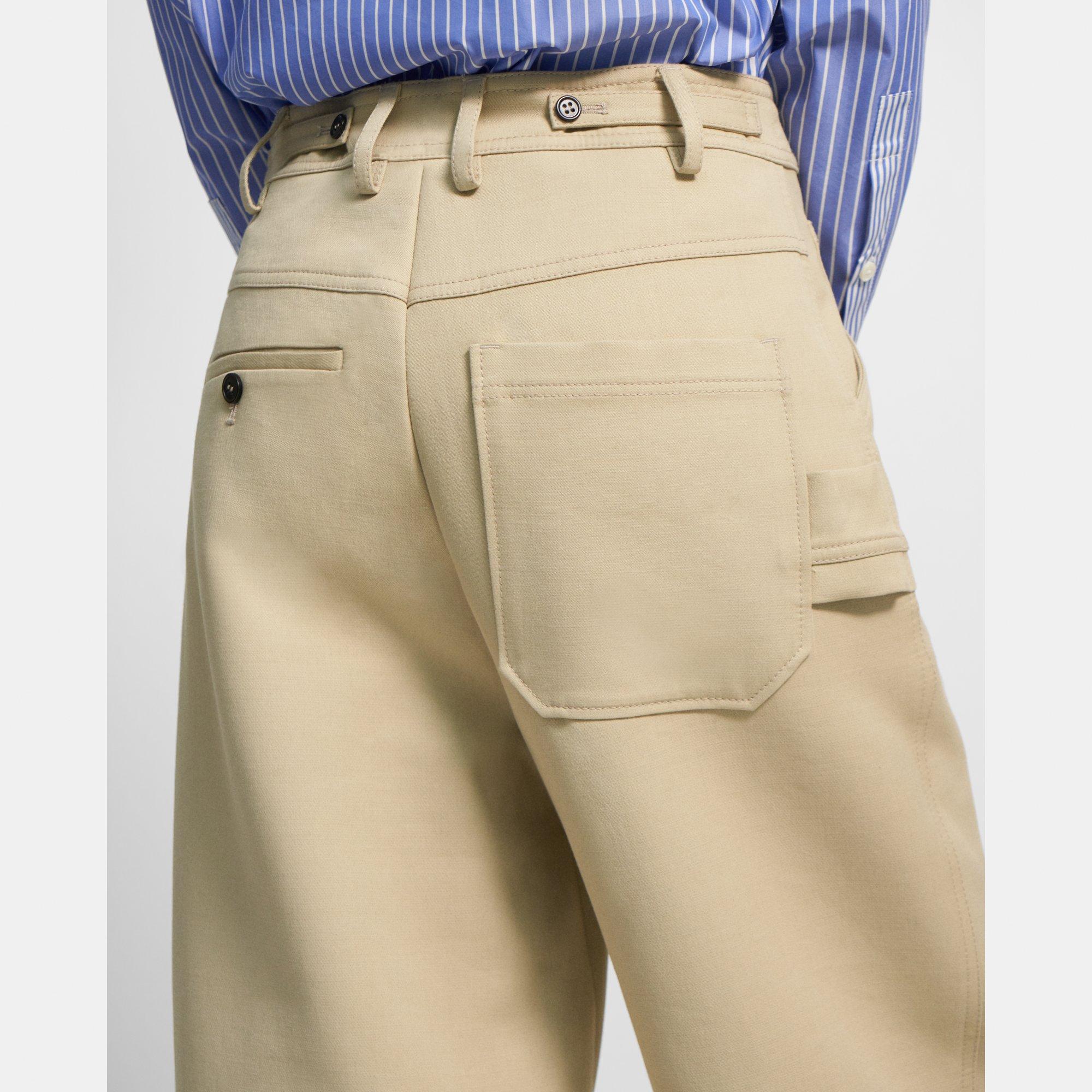Beige Cotton-Wool Twill Five-Pocket Pant | Theory Project