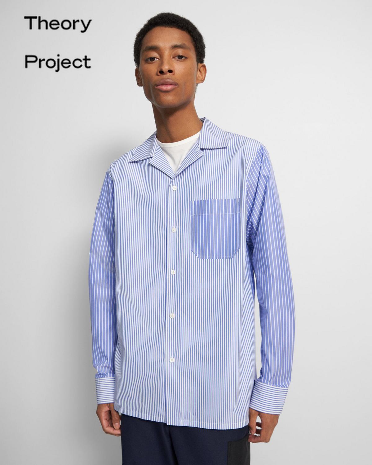 띠어리 Theory Striped Cotton Shirt,BLUE MULTI
