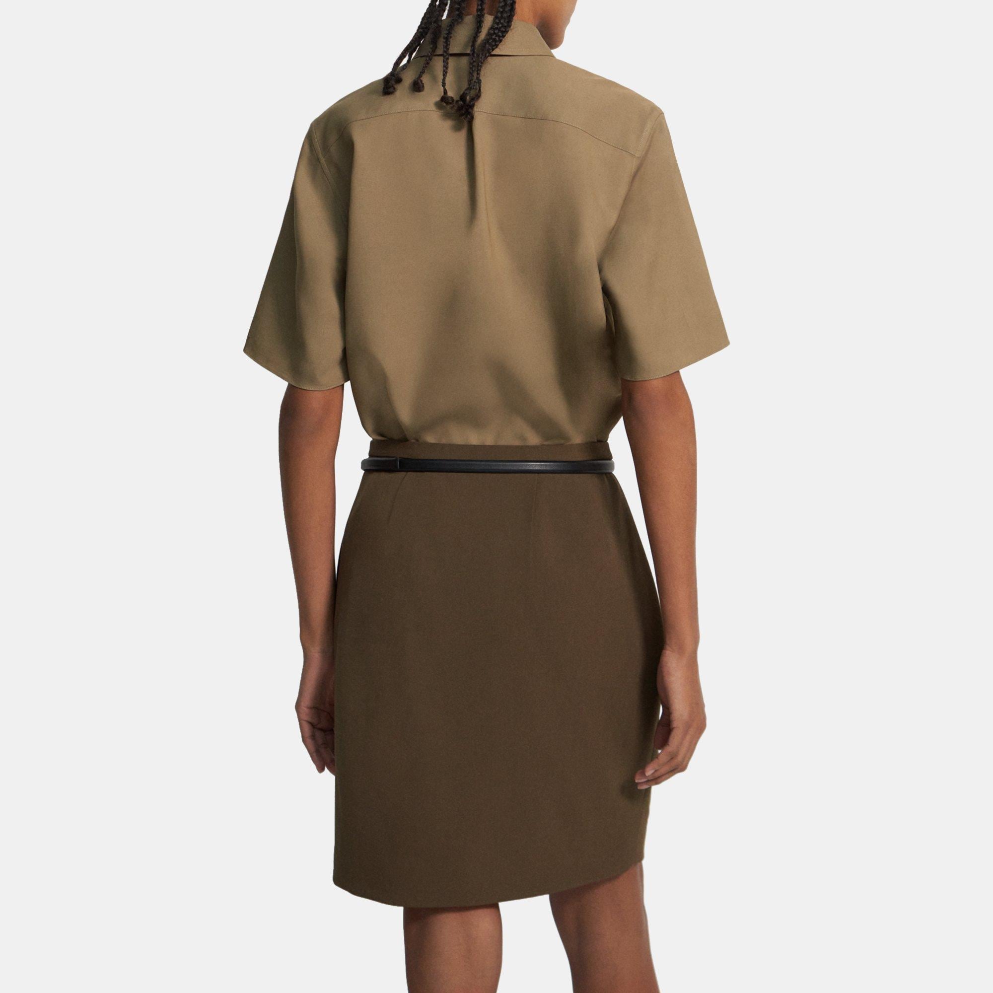 Wool Twill Pleated Skirt