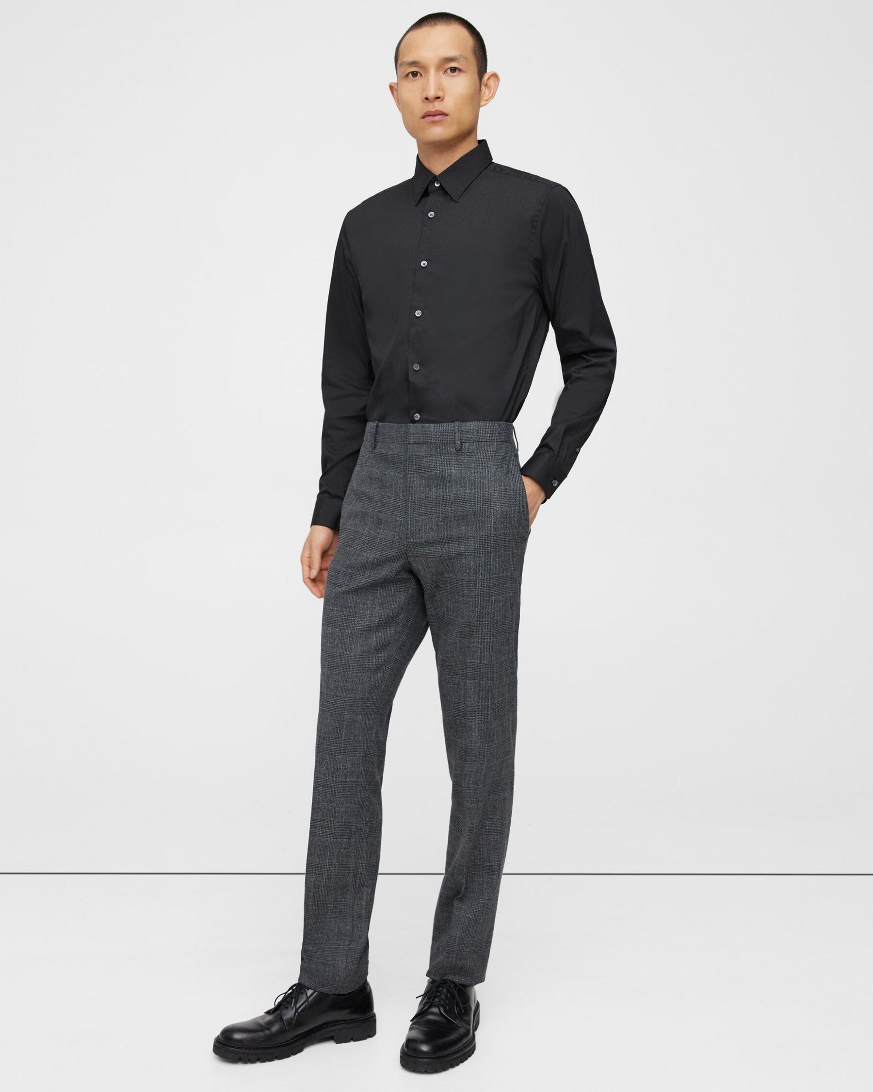 Mayer Pant in Checked Wool-Cotton