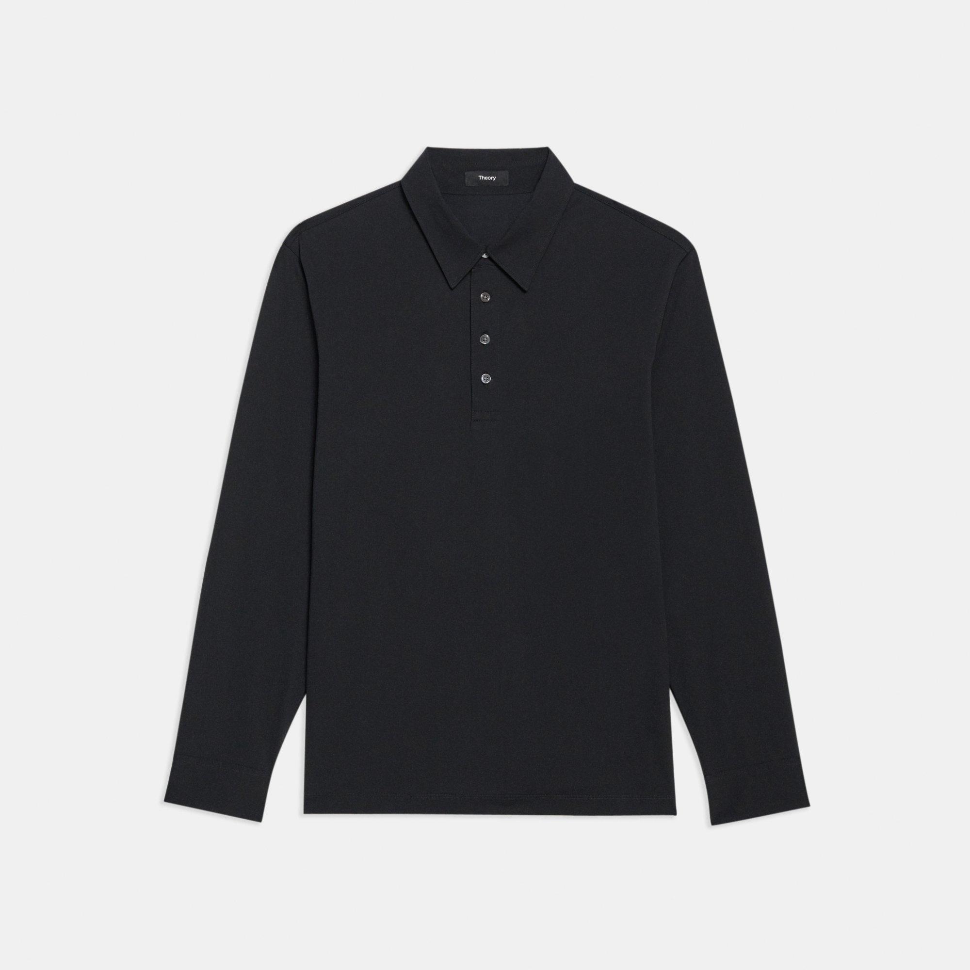 Ronan Long-Sleeve Polo in Structure Knit