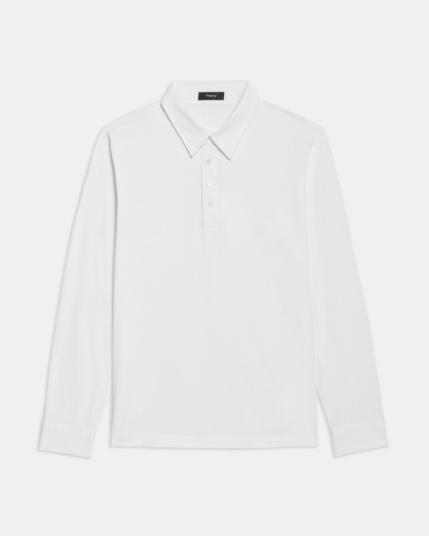 Ronan Long-Sleeve Polo in Structure Knit