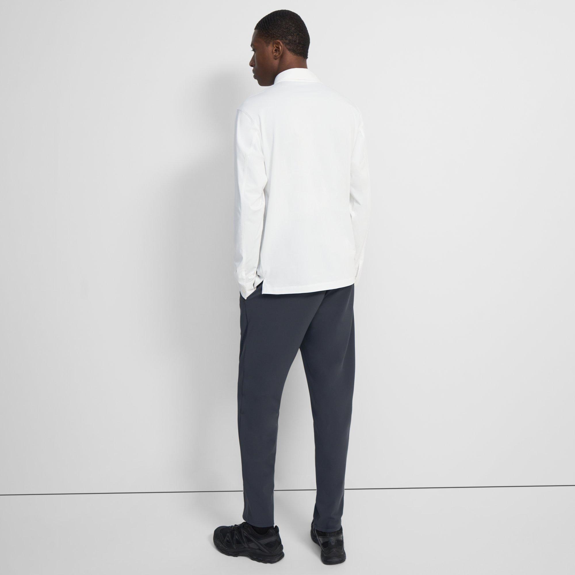 Ronan Long-Sleeve Polo in Structure Knit
