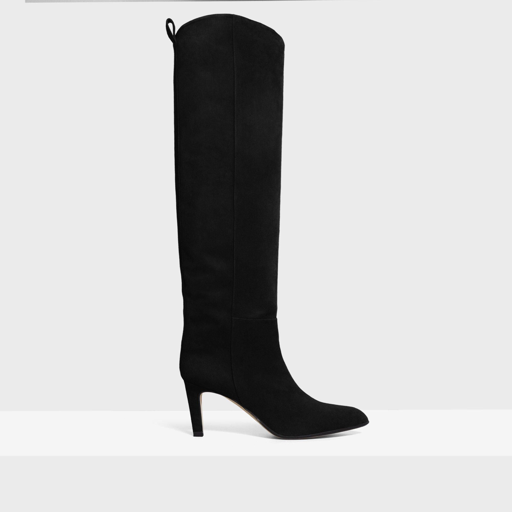 Tube Knee-High Boot in Suede