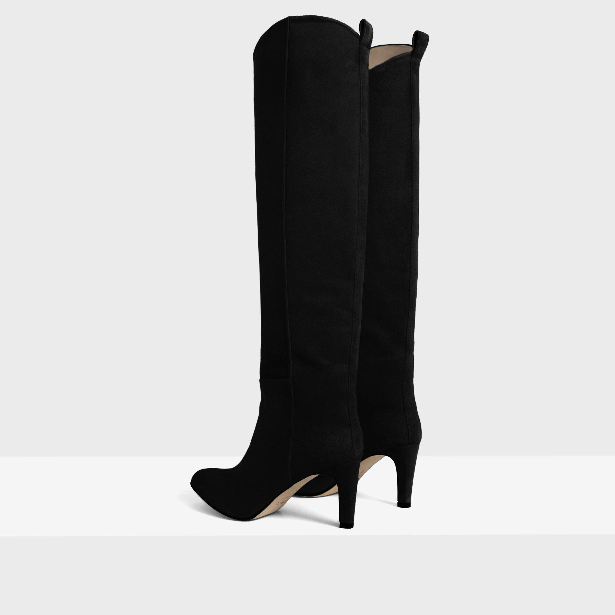 Tube Knee-High Boot in Suede