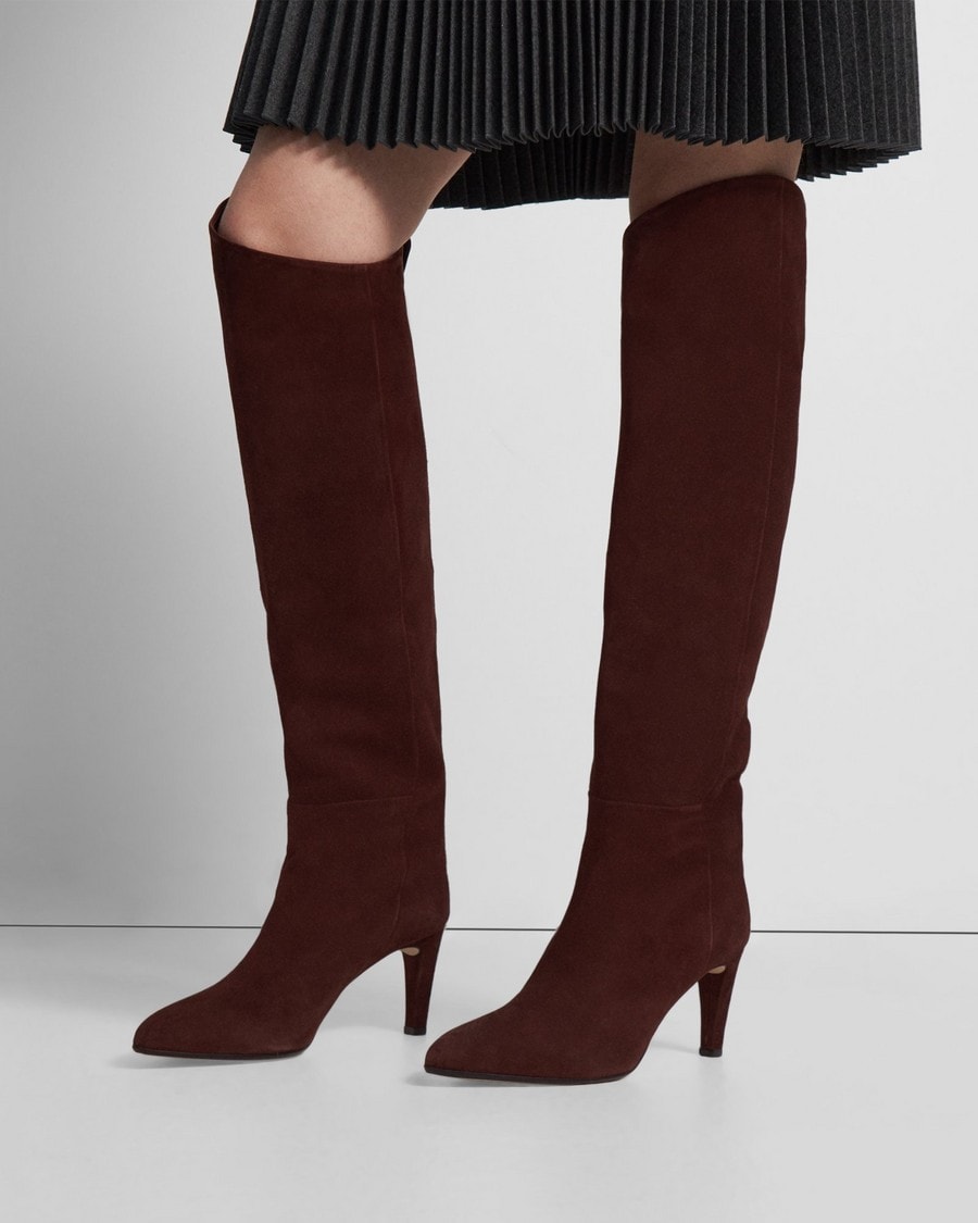 Tube Knee-High Boot in Suede