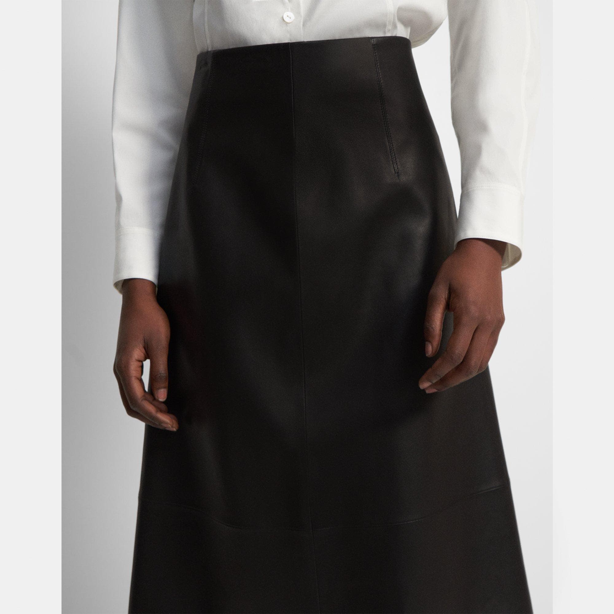 A-Line Skirt in Leather