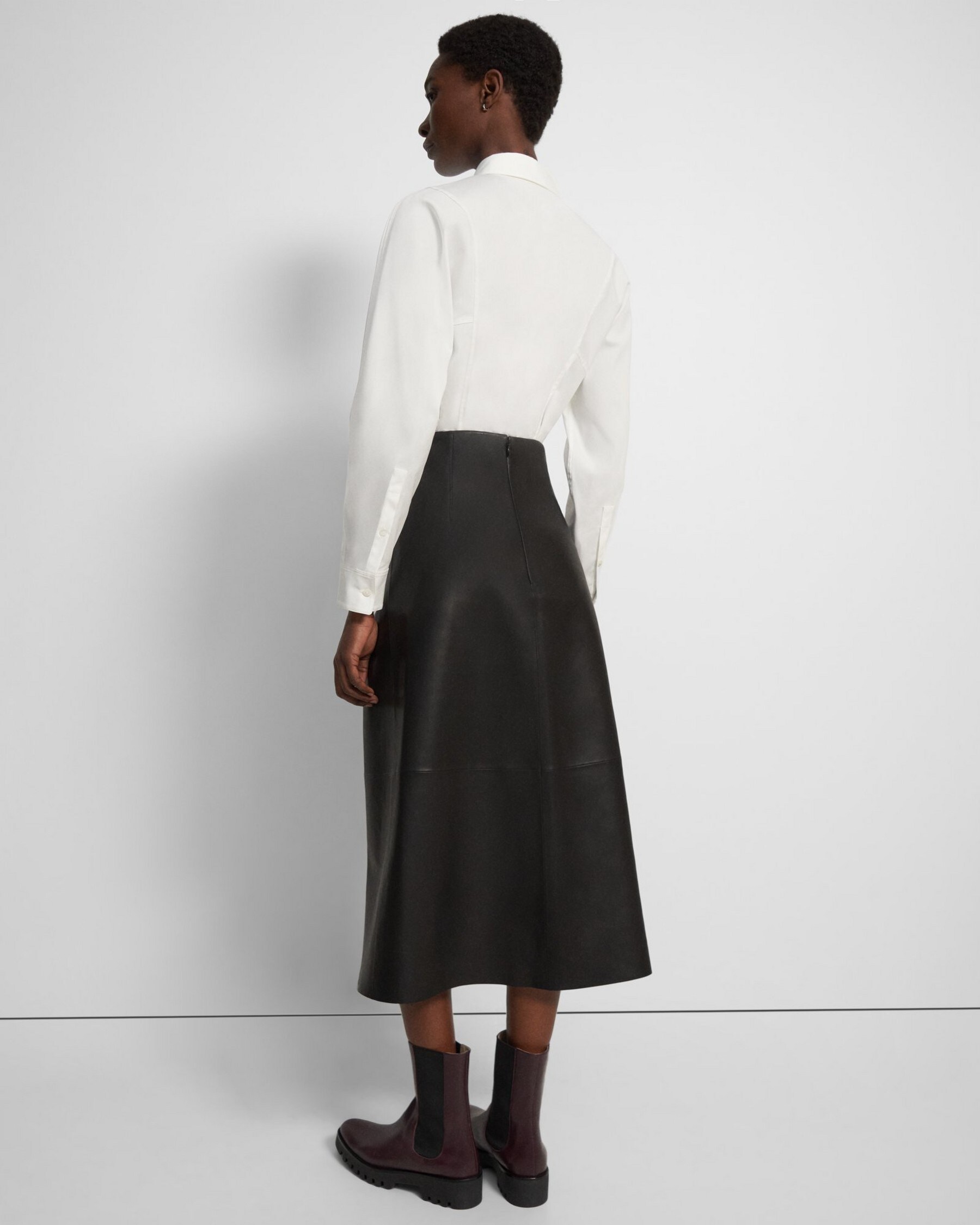 A-Line Skirt in Leather