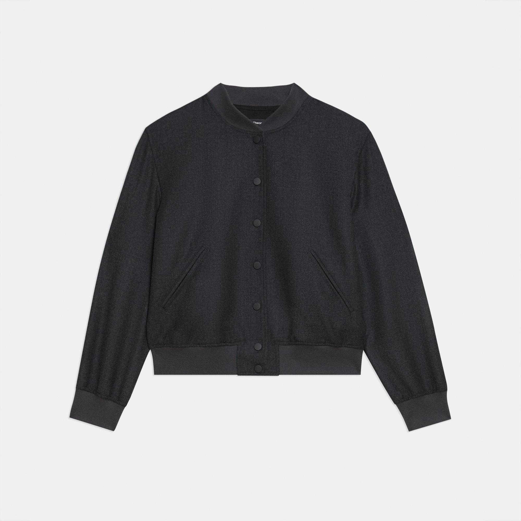 Sleek Flannel Varsity Jacket | Theory