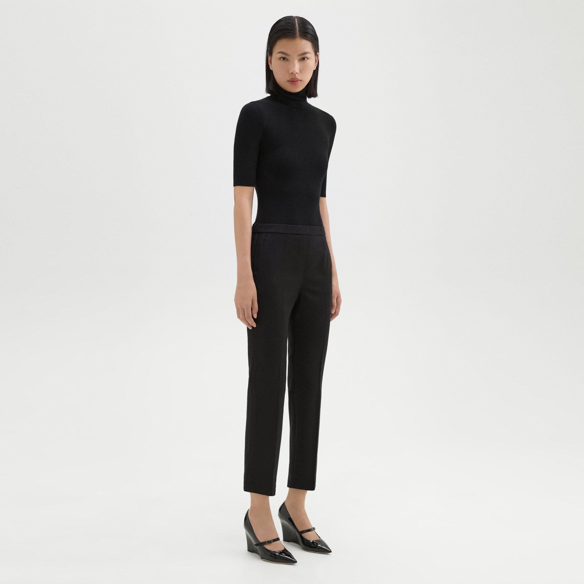 Treeca Pull-On Trousers in Sleek Flannel