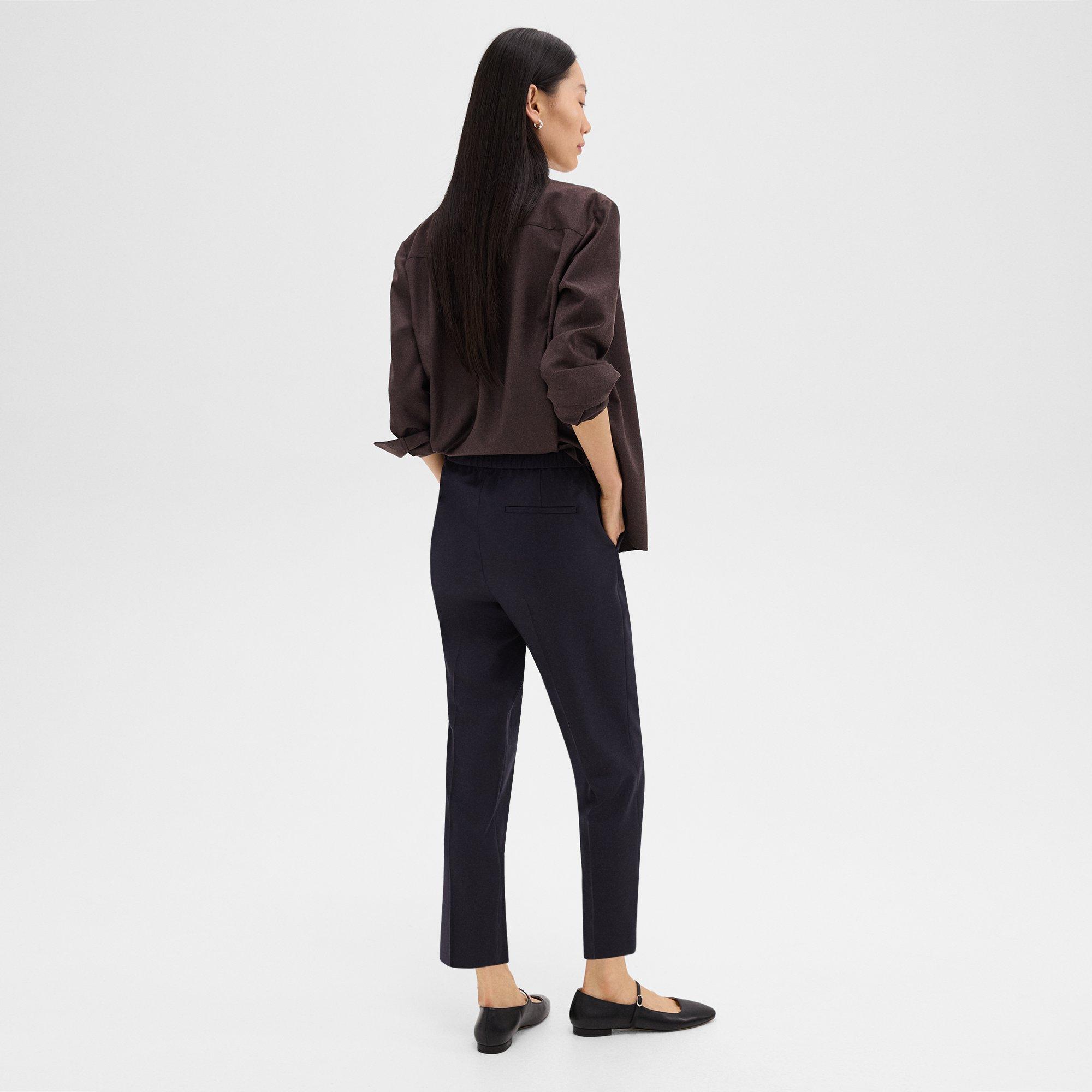 Treeca Pull-On Trousers in Sleek Flannel