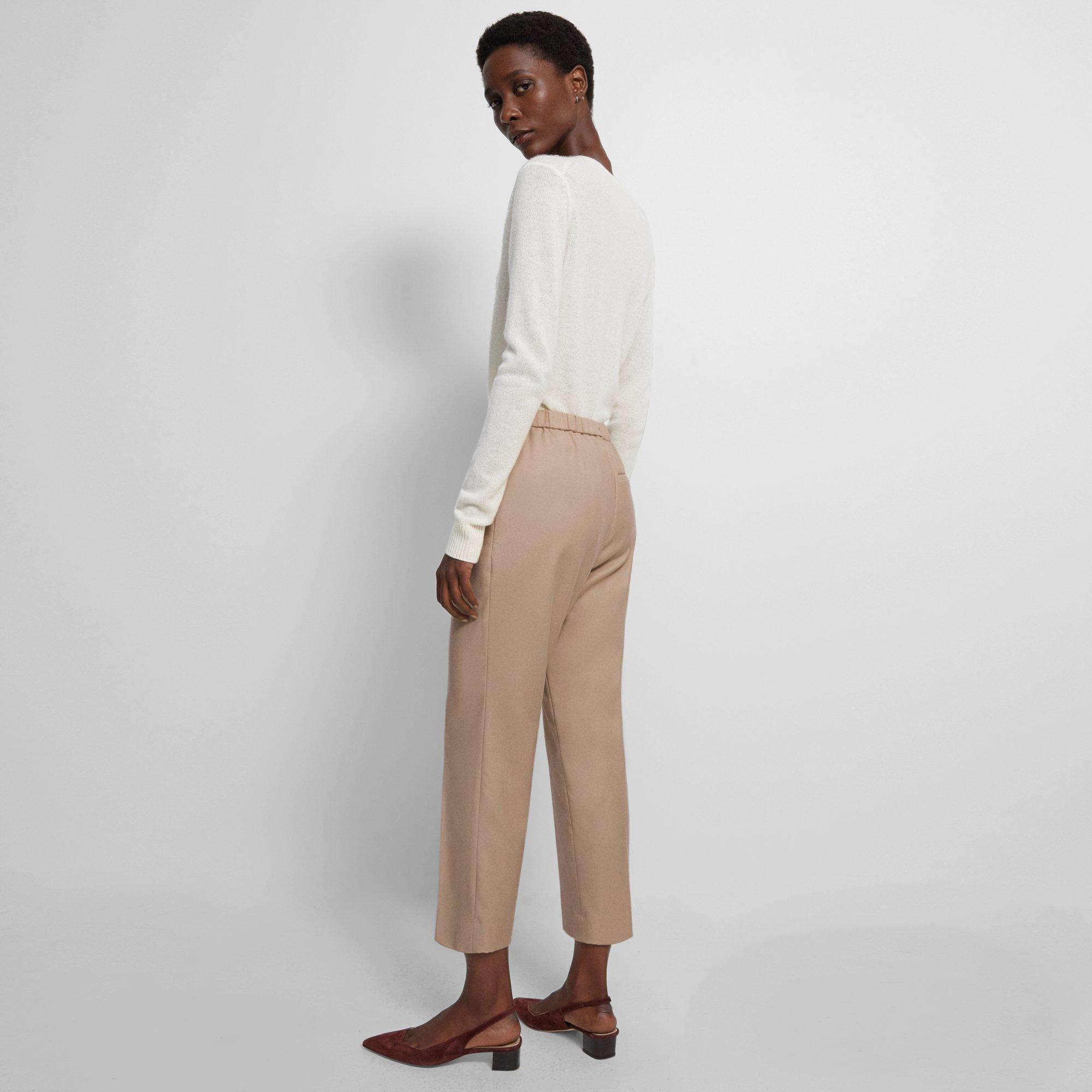 Treeca Pull-On Trousers in Sleek Flannel