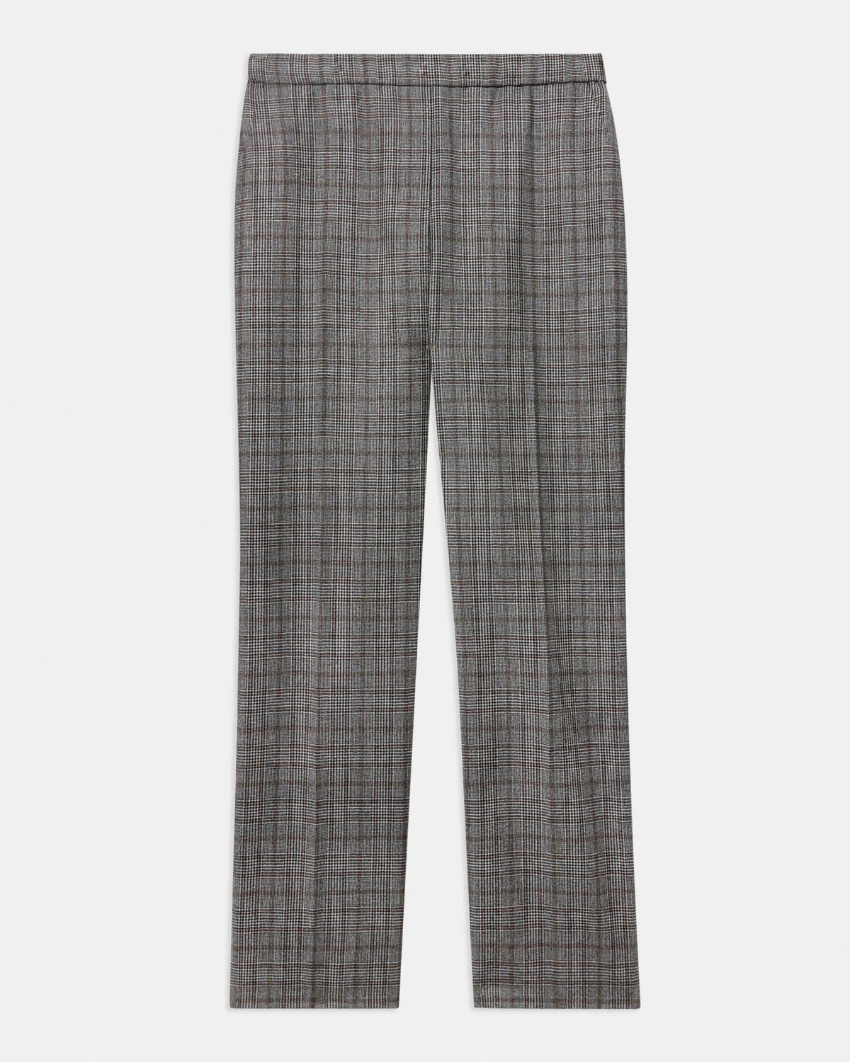 Slim Cropped Pull-On Pant in Wool Flannel