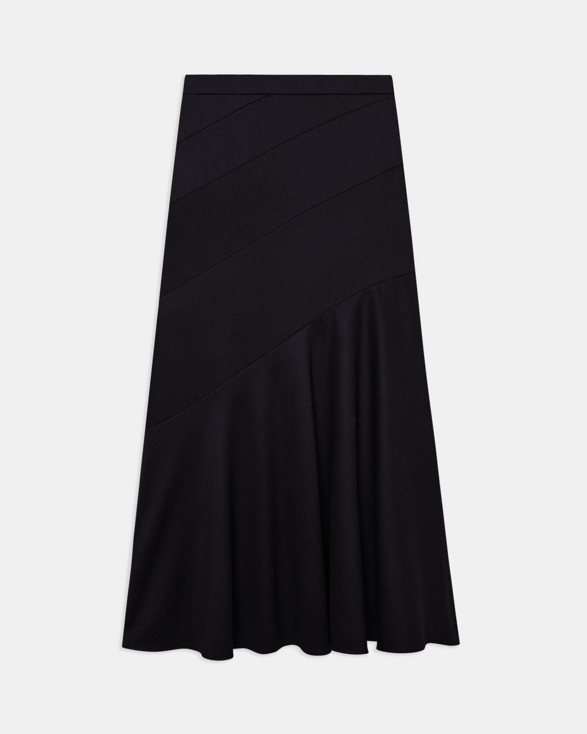 Diagonal Midi Skirt in Sleek Flannel