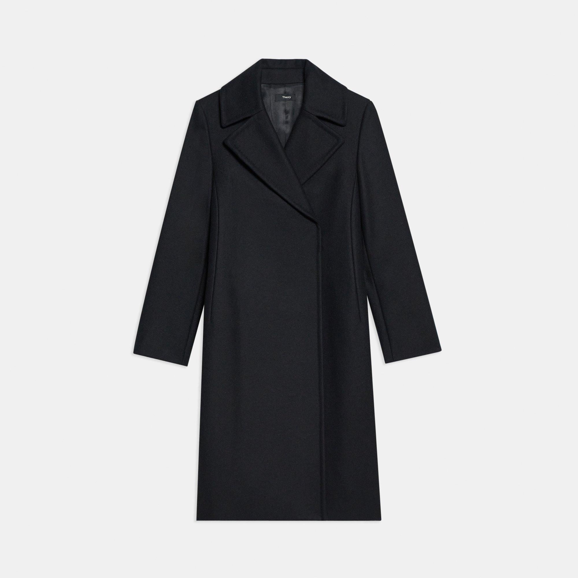 Recycled Wool Melton Sculpted Coat | Theory
