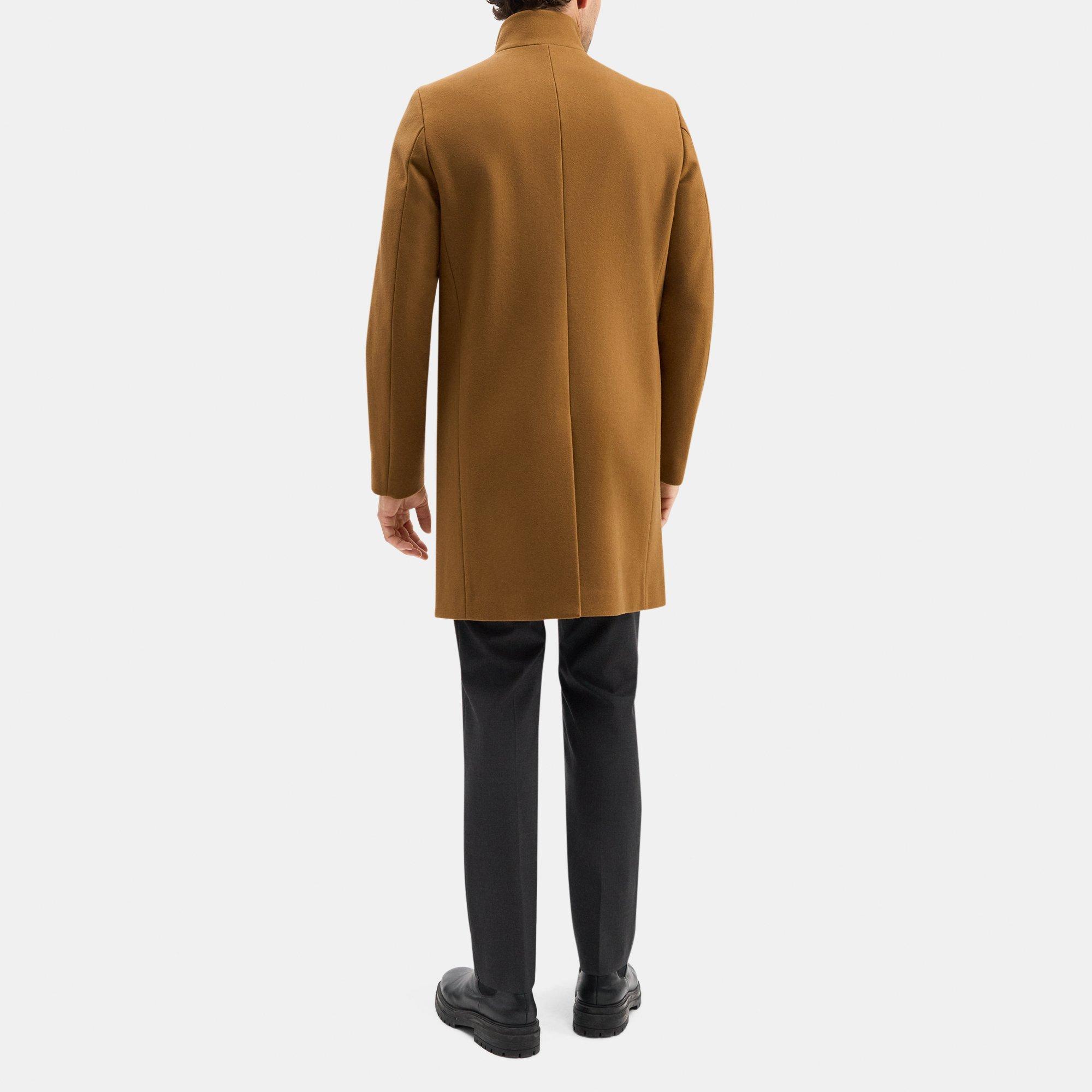 Single-Breasted Coat in Wool Melton