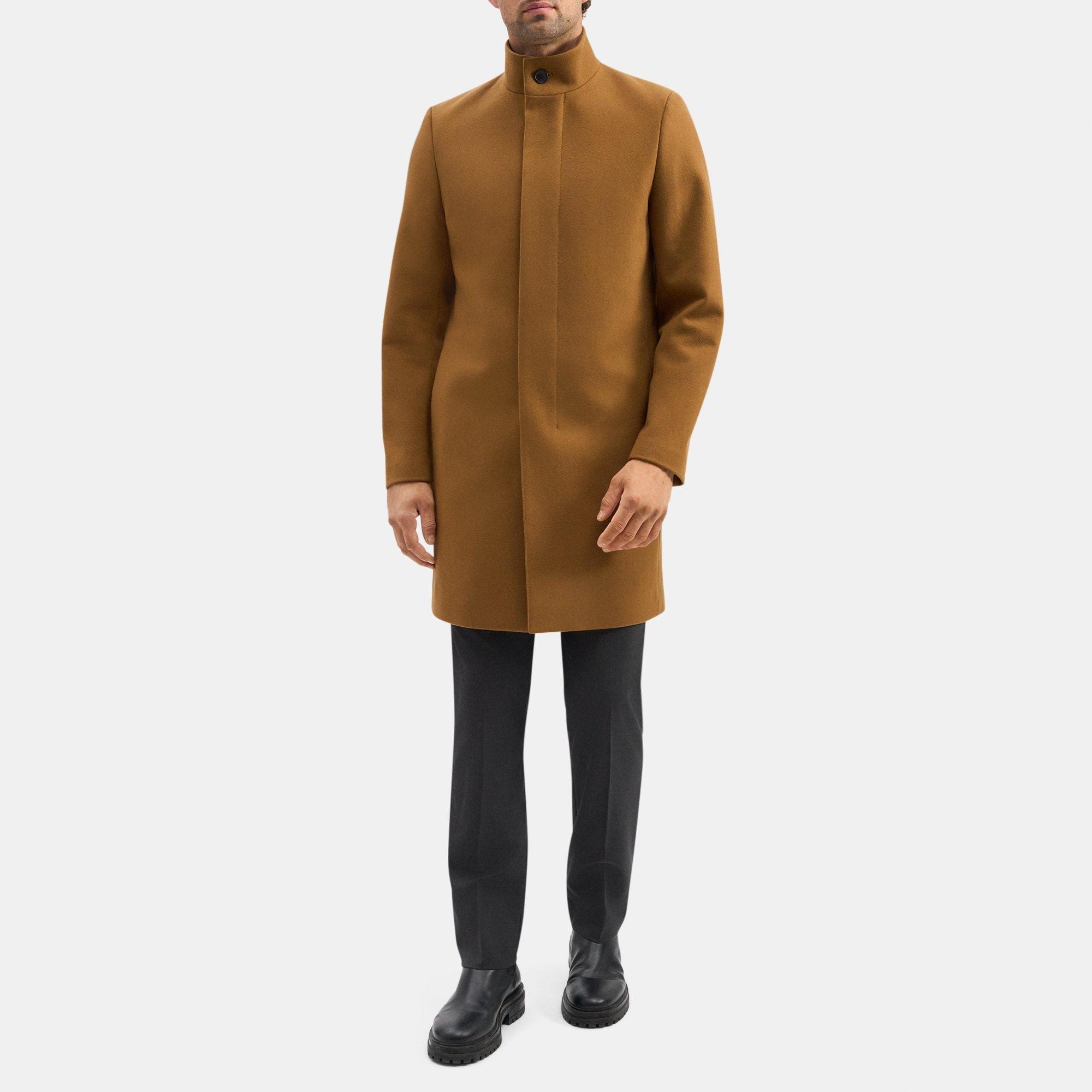 Single-Breasted Coat in Wool Melton