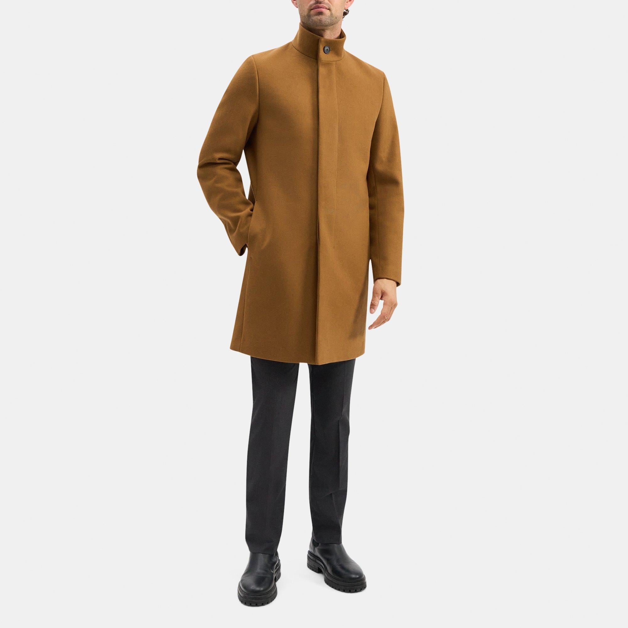 Single-Breasted Coat in Wool Melton