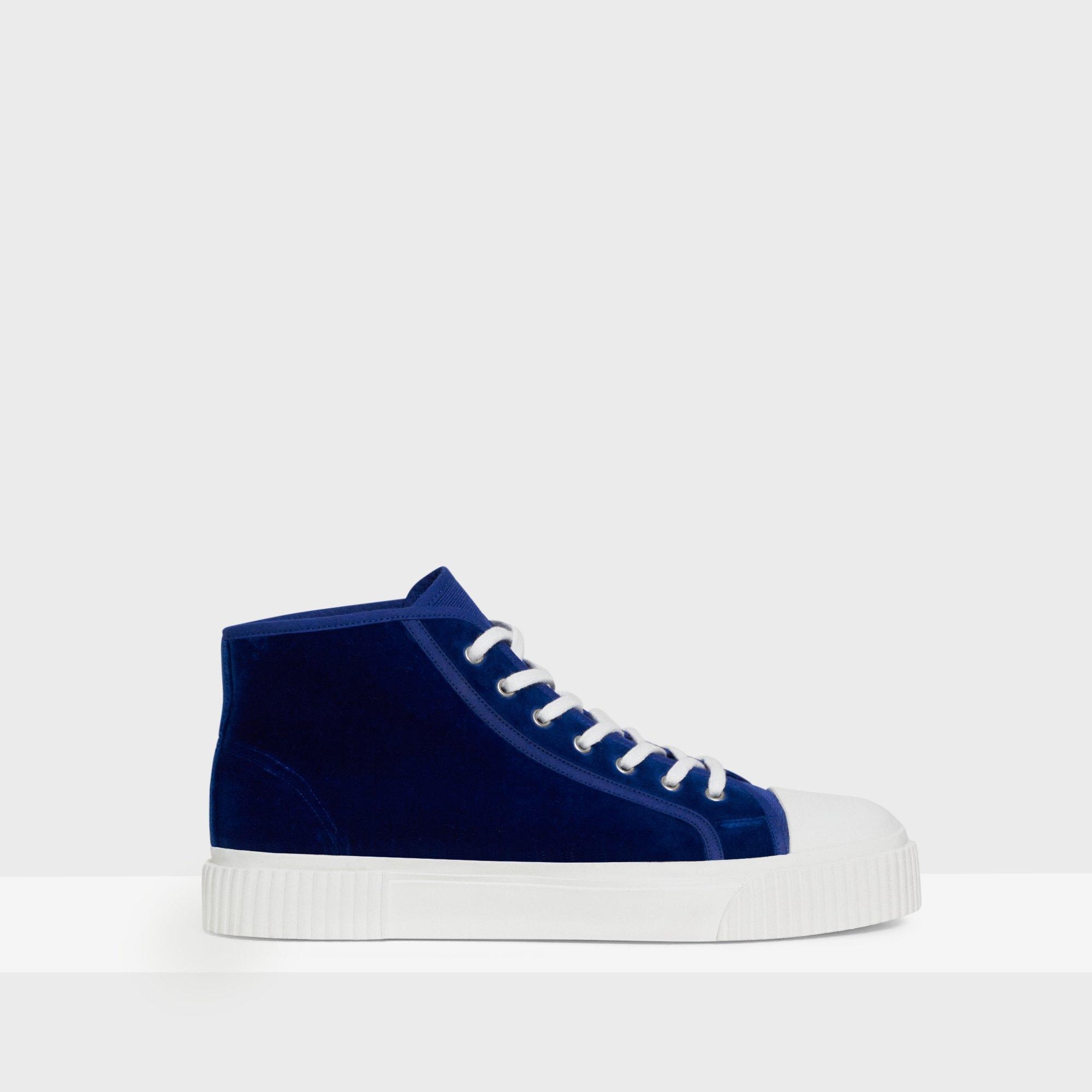 High-Top Velvet Sneaker