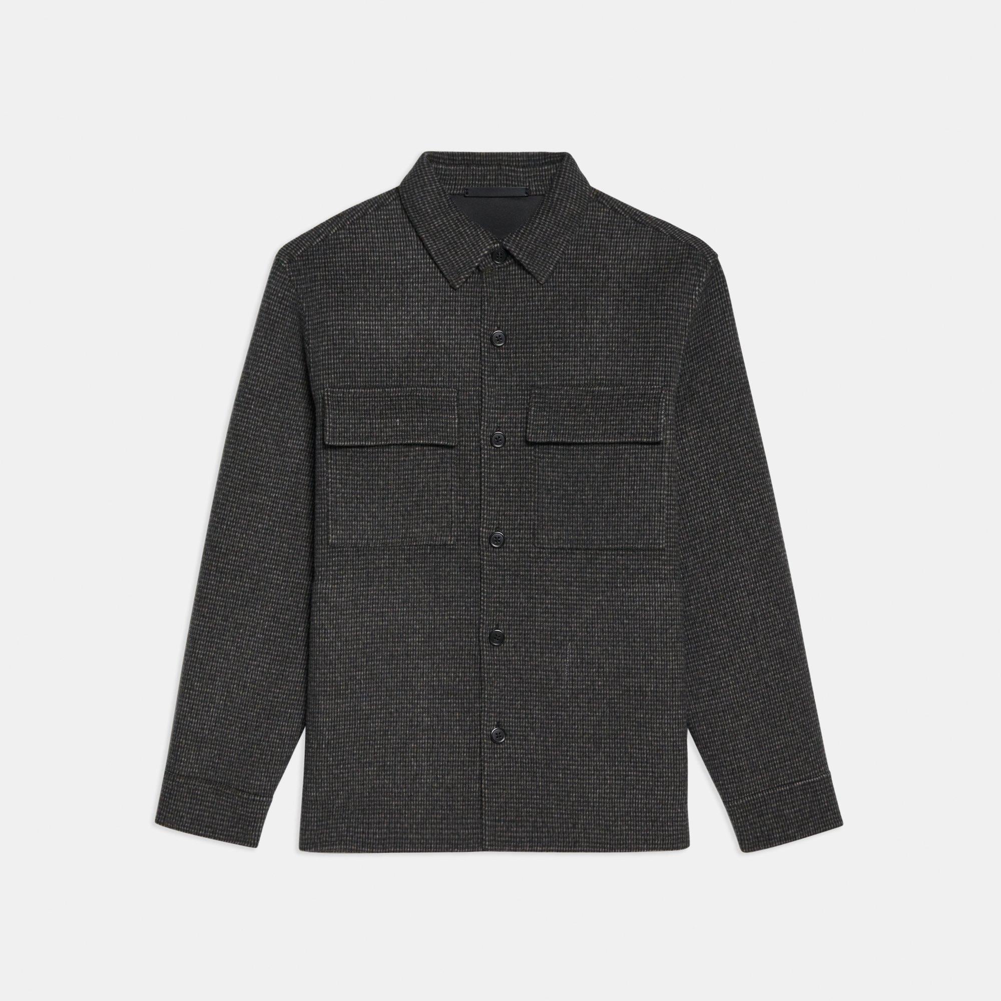 justin shirt jacket in double face wool cashmere