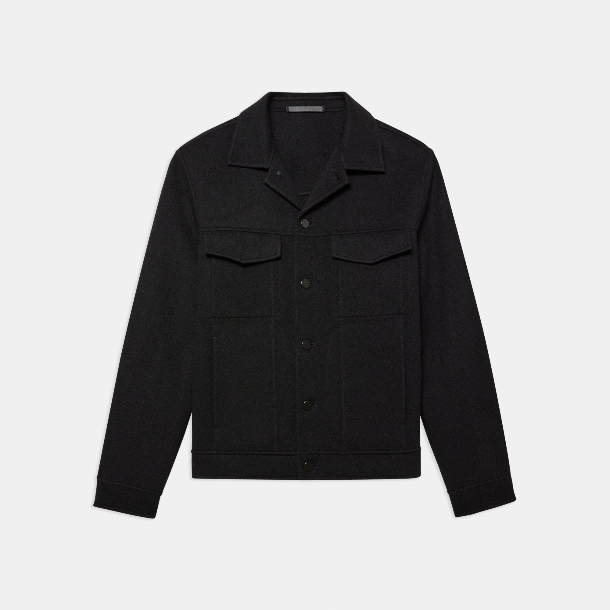 River Trucker Jacket in Double-Face Wool-Cashmere