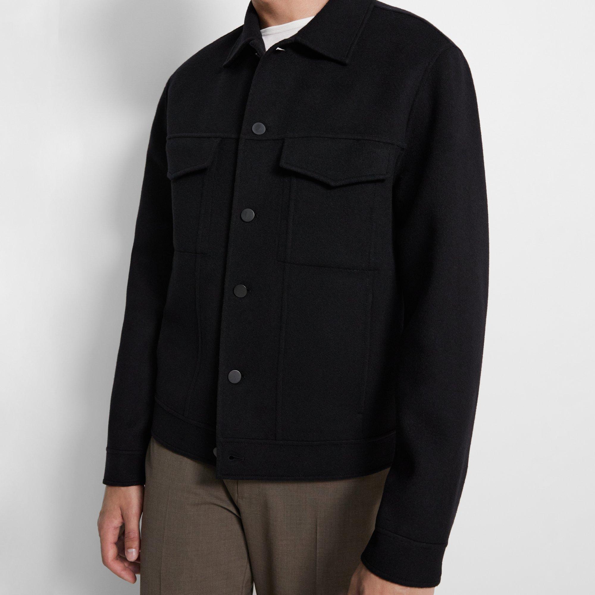 River Trucker Jacket in Double-Face Wool-Cashmere