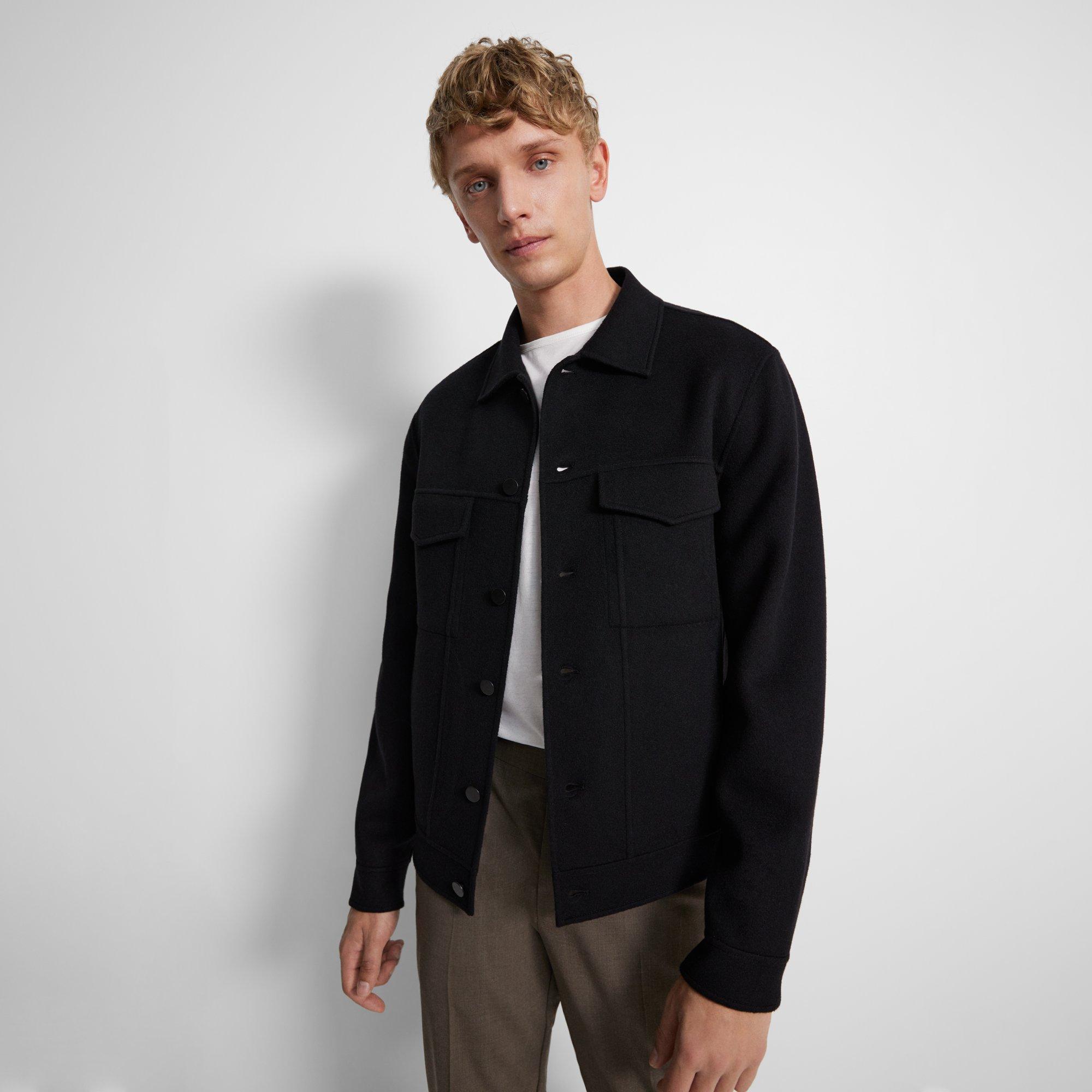 River Trucker Jacket in Double-Face Wool-Cashmere