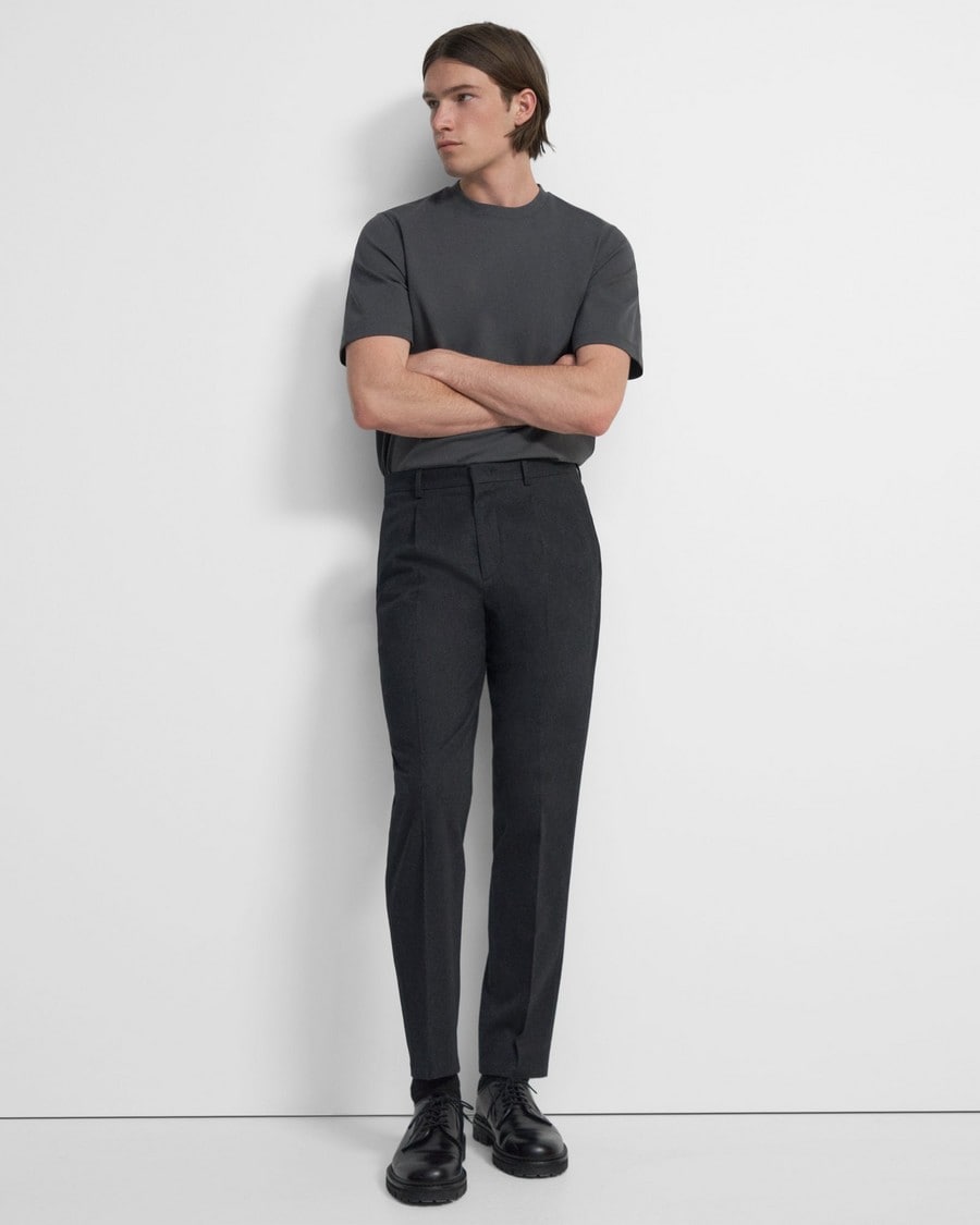 Pleated Curtis Drawstring Pant in Cotton Flannel
