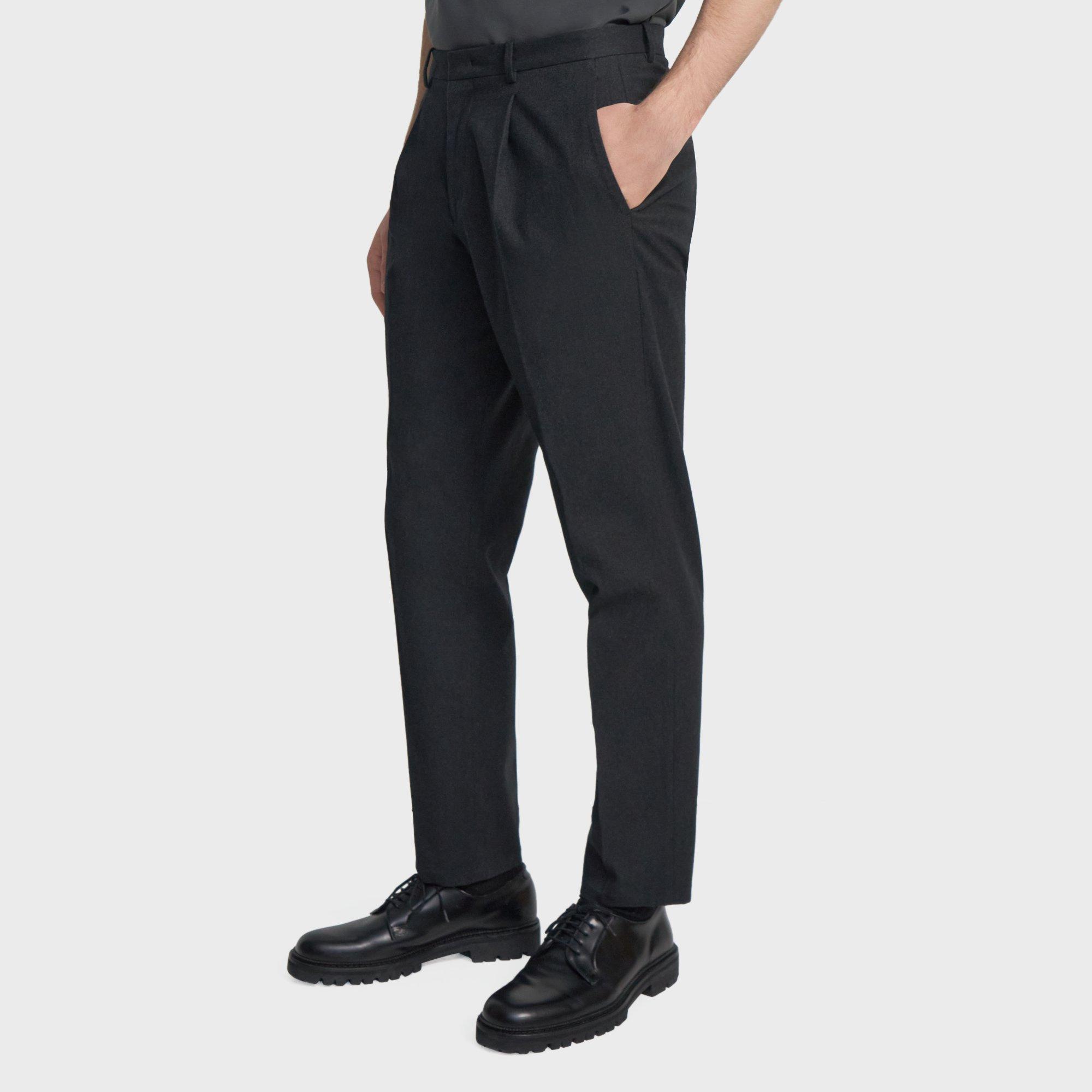 Pleated Curtis Drawstring Pant in Cotton Flannel