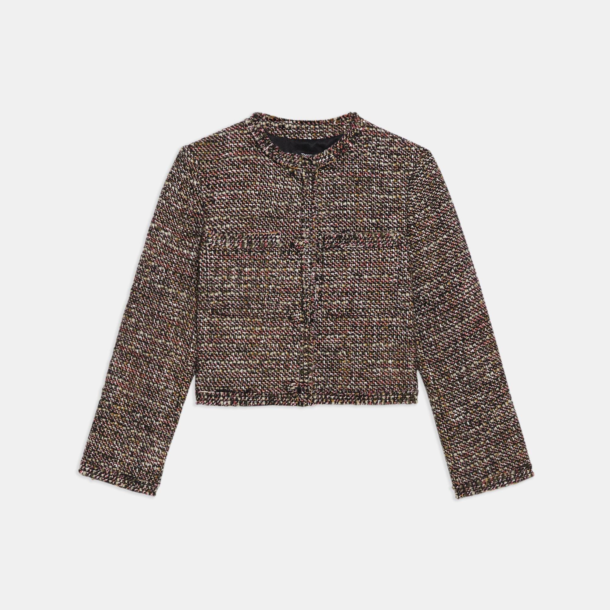 Wool-Blend Tweed Cropped Jacket | Theory