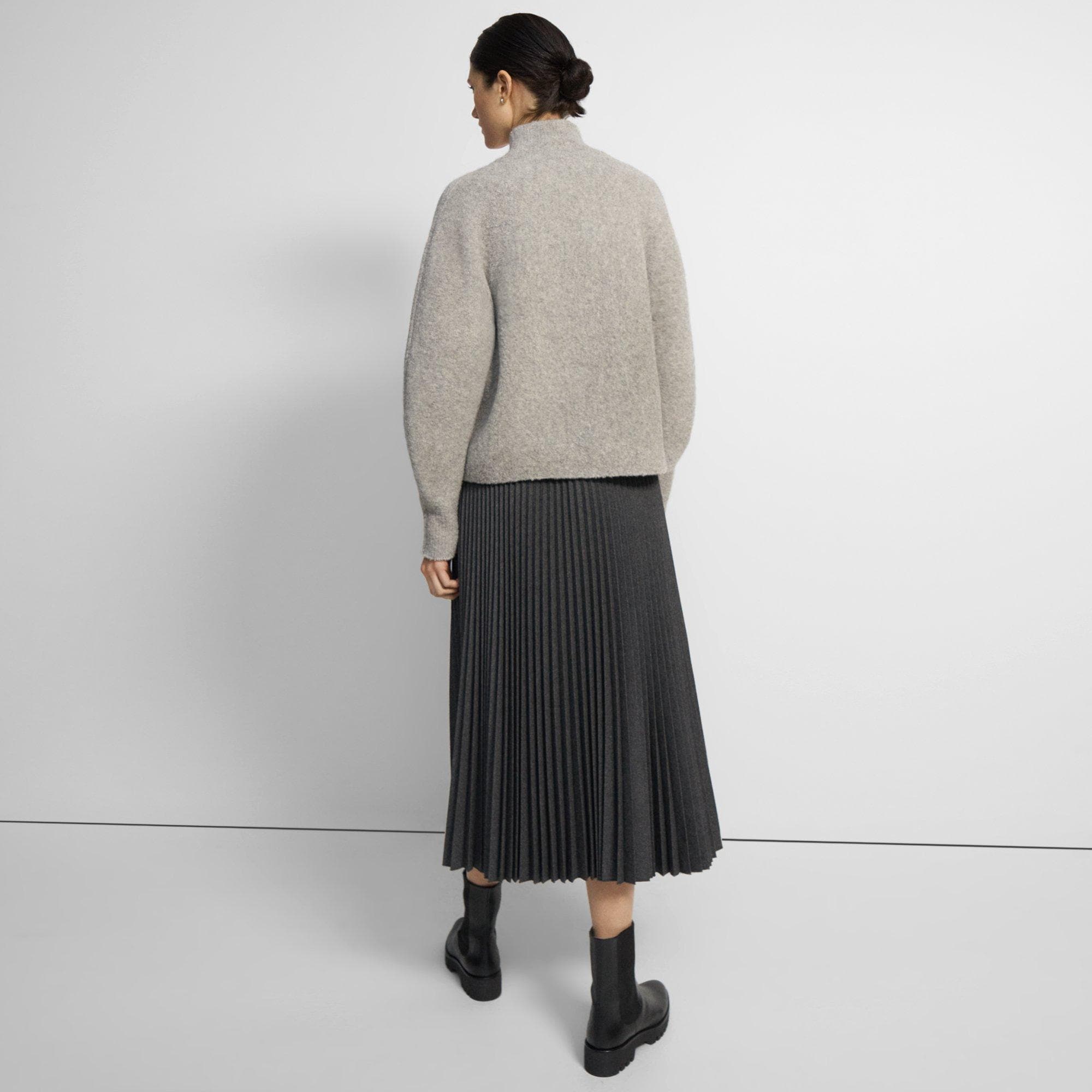 Oversized Turtleneck Sweater in Wool Bouclé