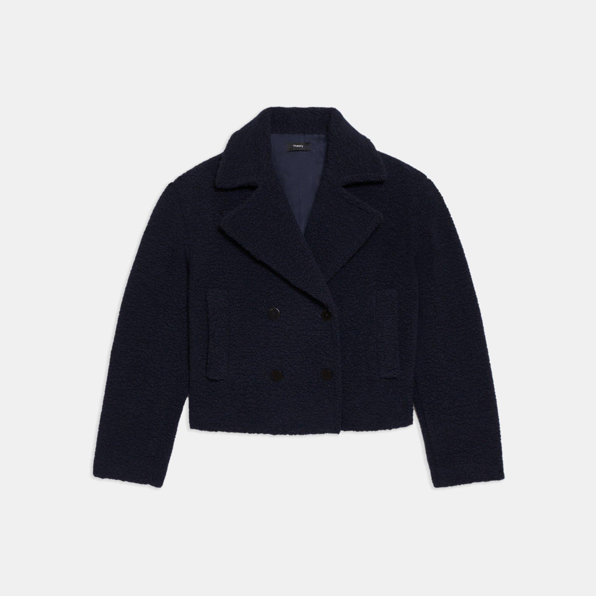 Cropped Peacoat in Fleece