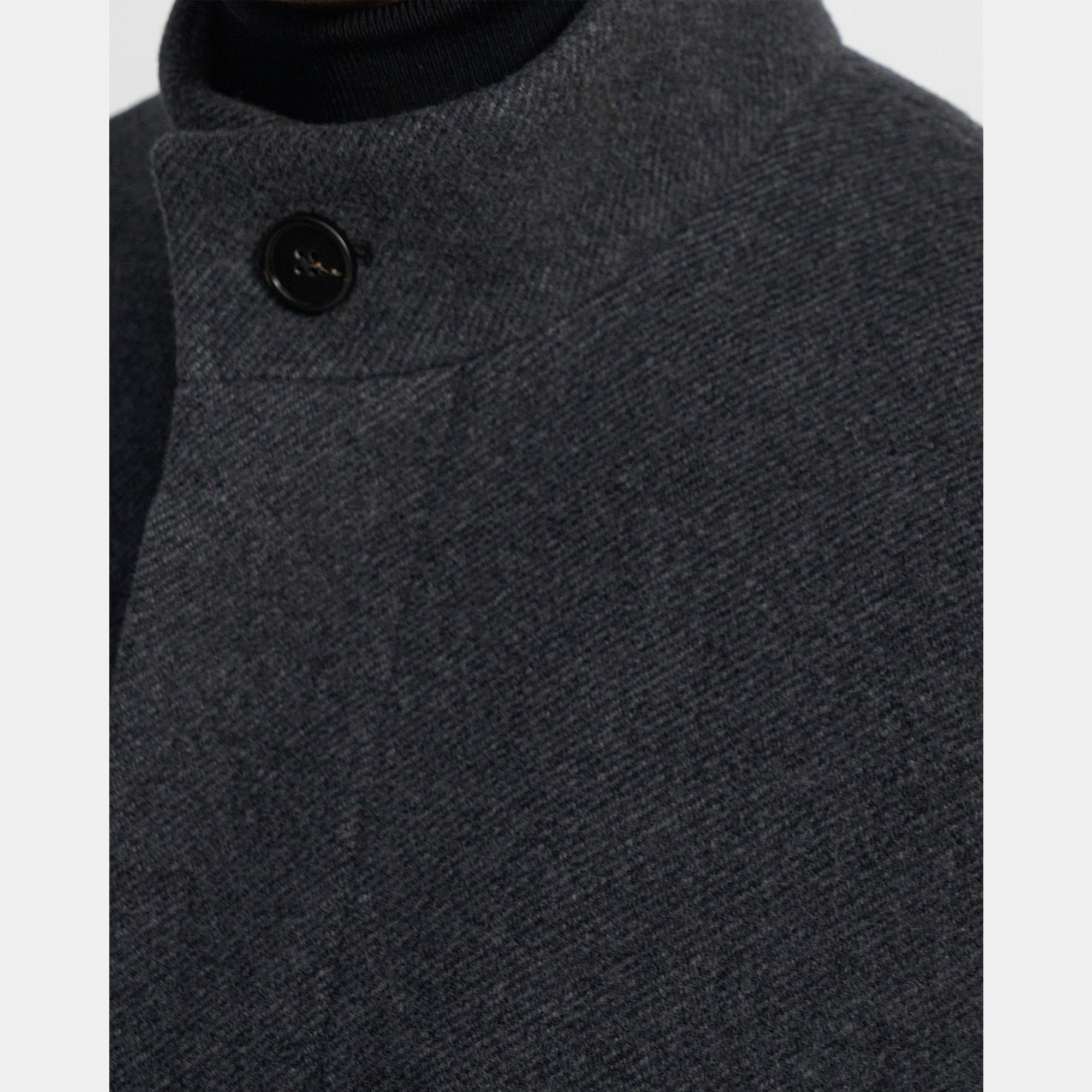 Grey Recycled Wool Melton Belvin Coat | Theory