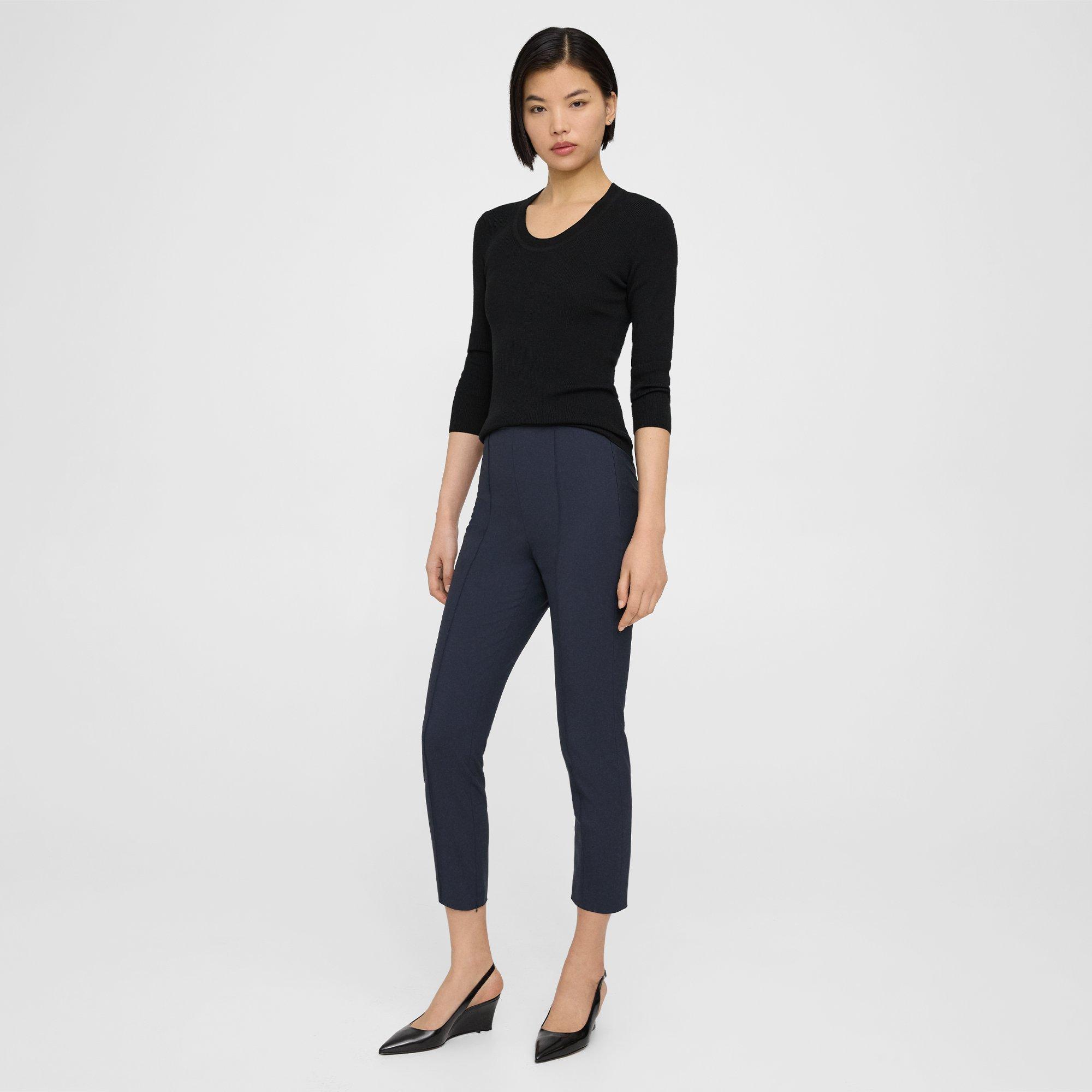 Pintucked Slim Pant in Good Wool