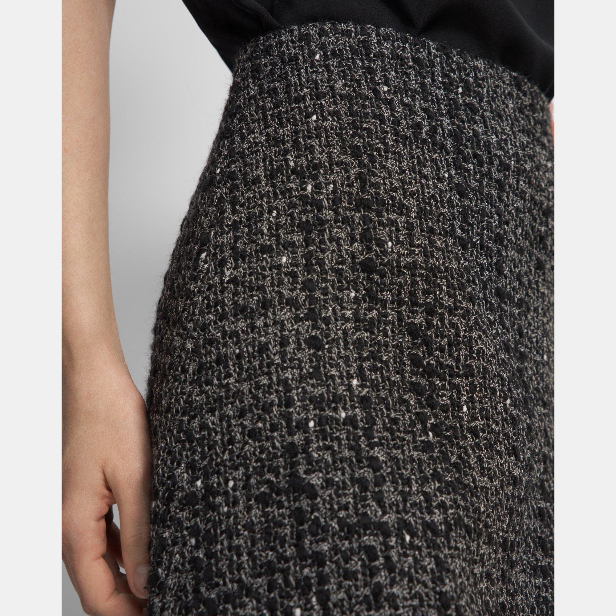 High-Waisted Mini Skirt in Wool-Blend Tweed