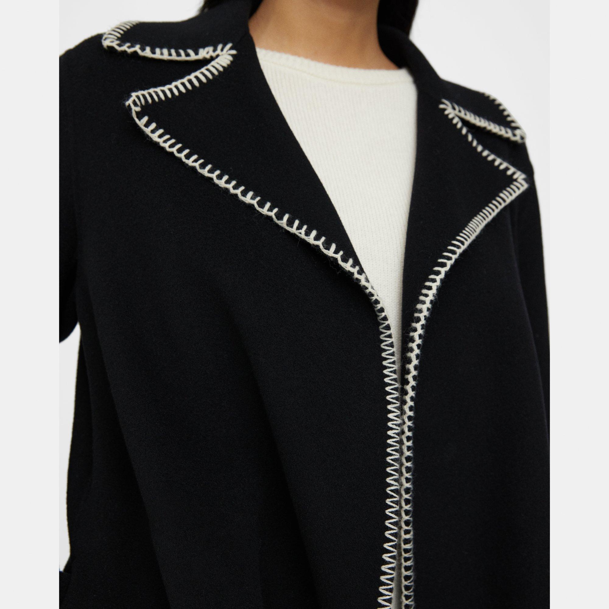 DoubleFace WoolCashmere Blanket Stich Clairene Jacket Theory