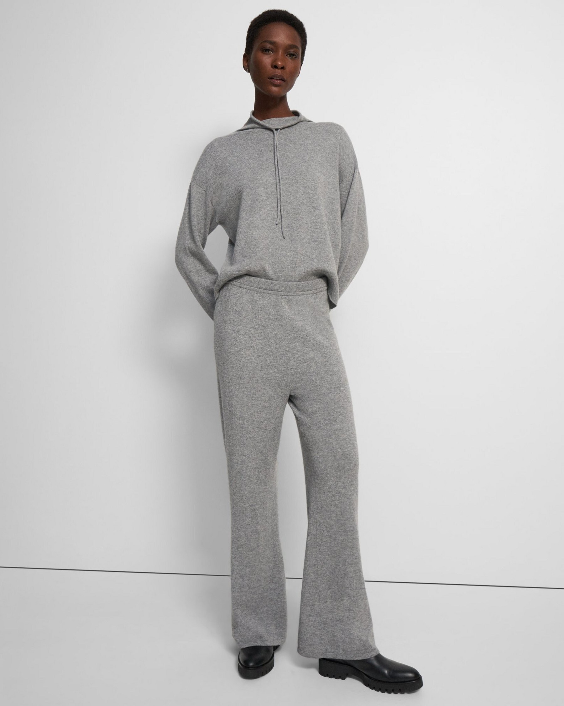Theory Flared Wide-Leg Pant in Cashmere