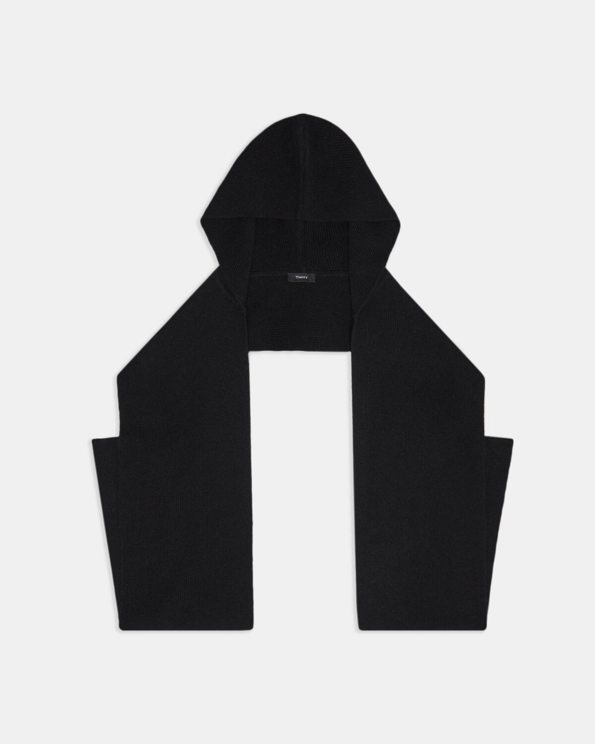 Hooded Scarf in Ribbed Cashmere