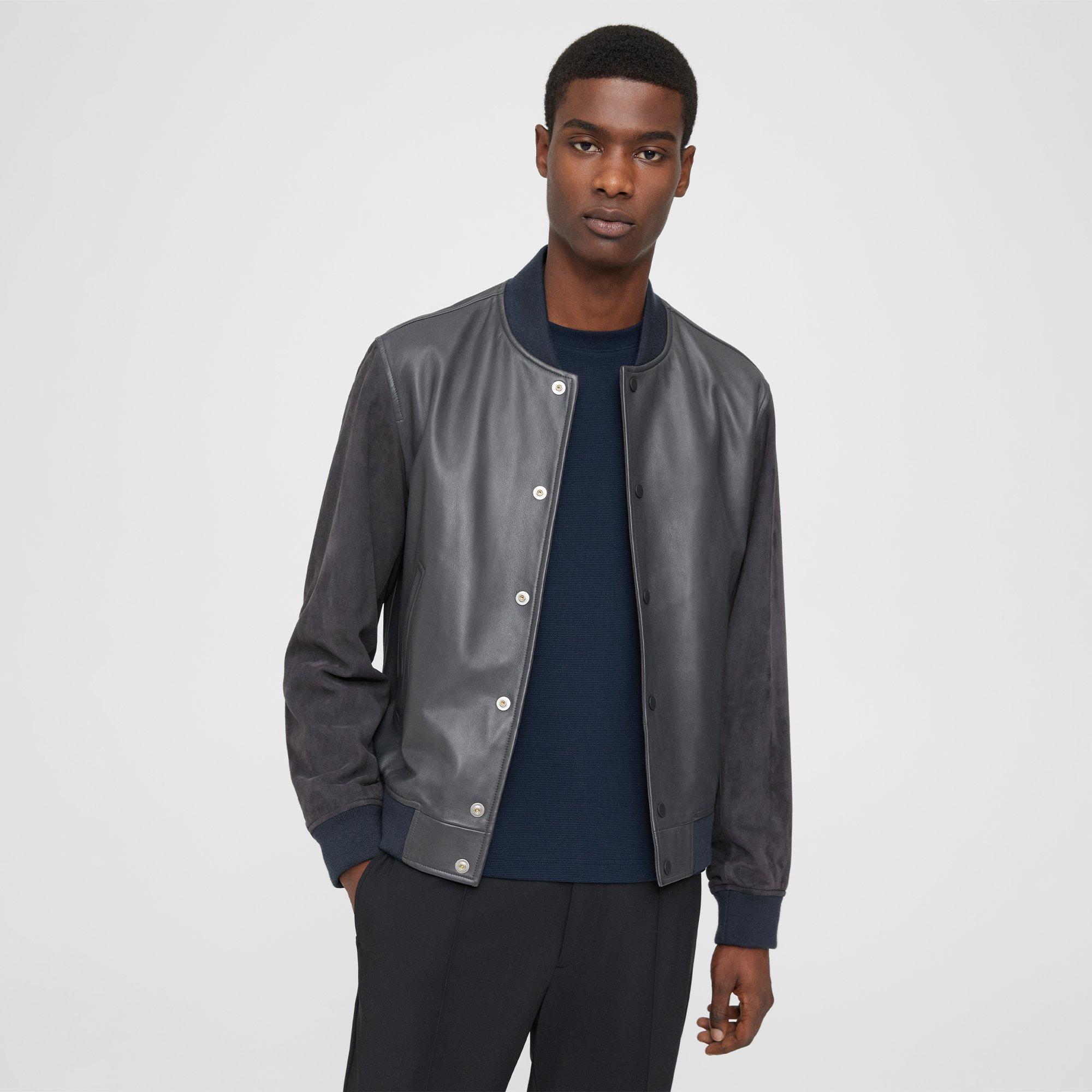 Leather & Suede Varsity Jacket | Theory