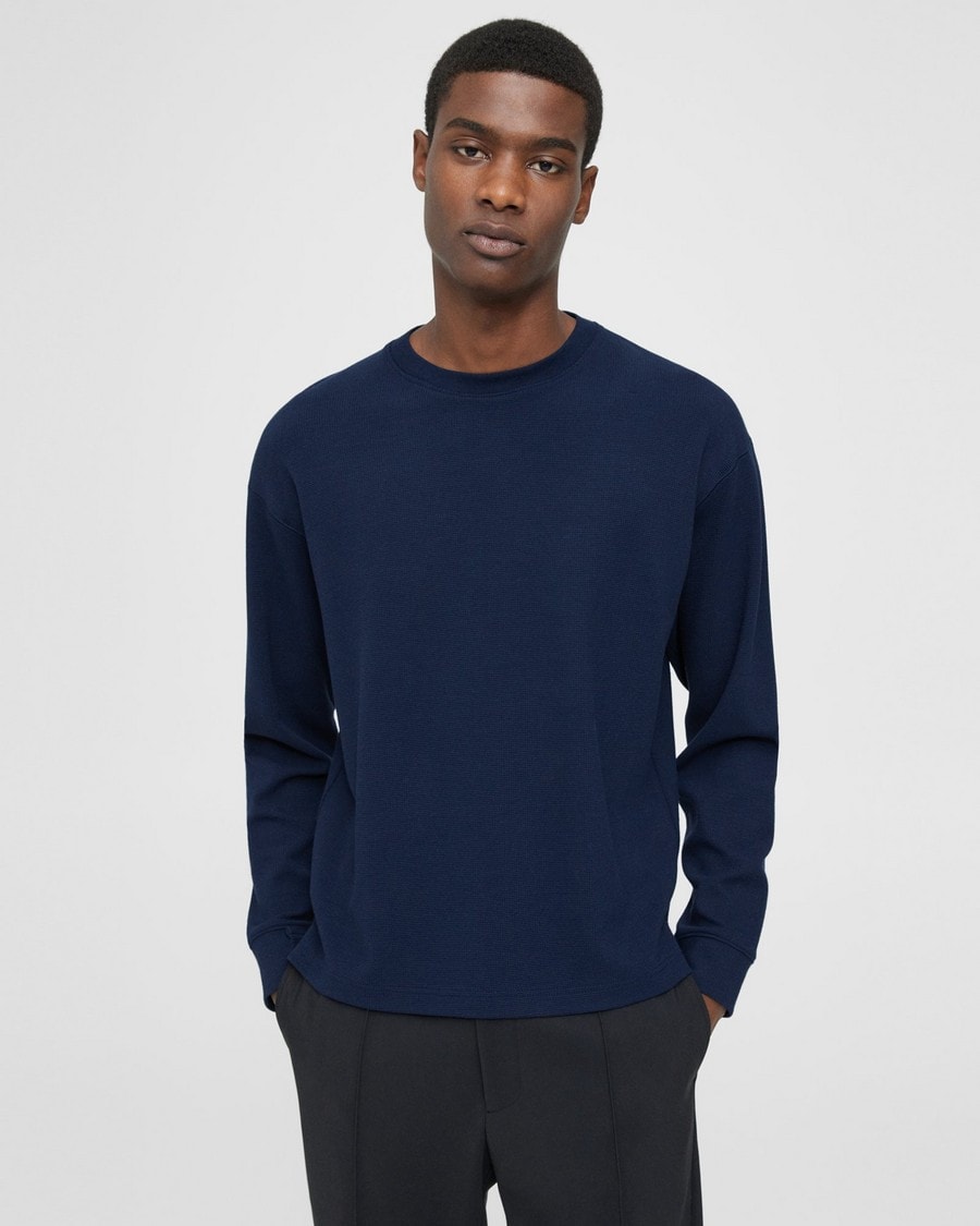 Ryder Long-Sleeve Tee in Waffle Knit