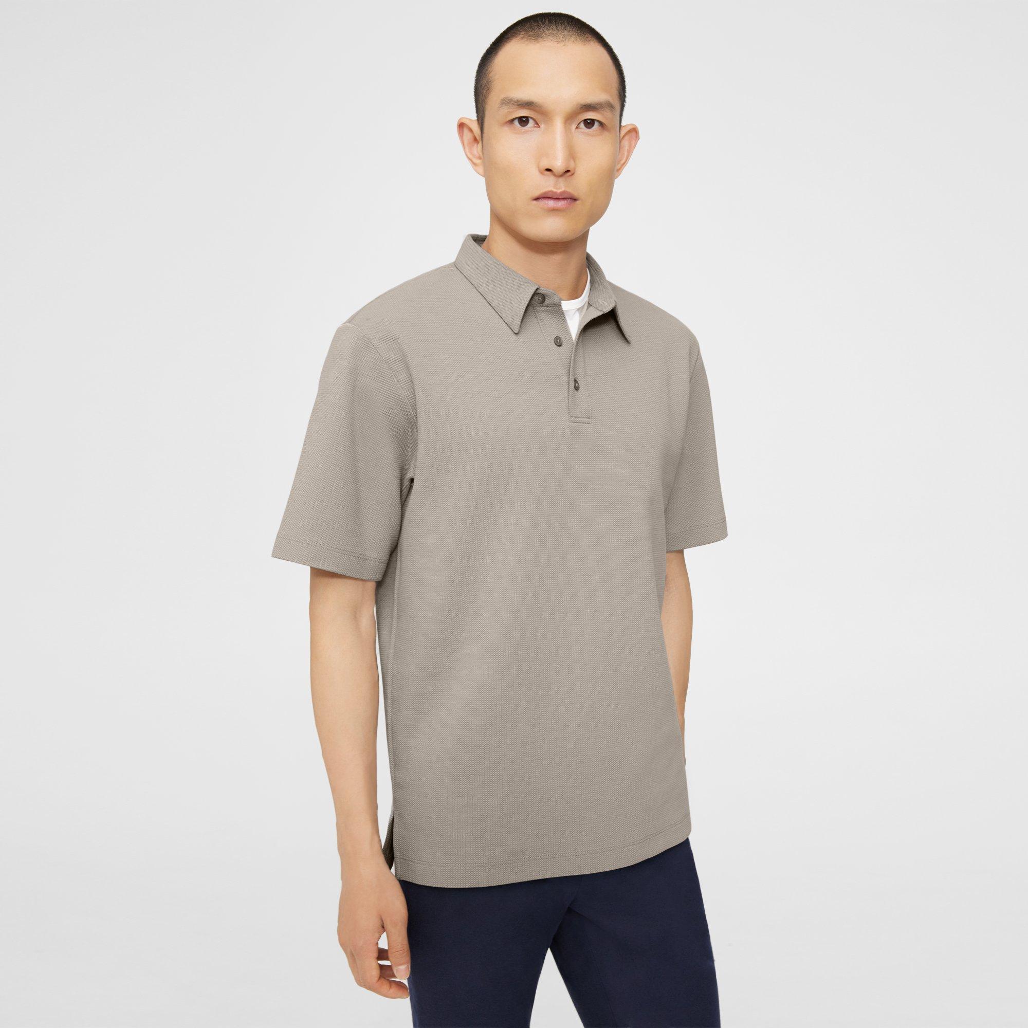 Theory Ryder Short-Sleeve Polo in Waffle Knit