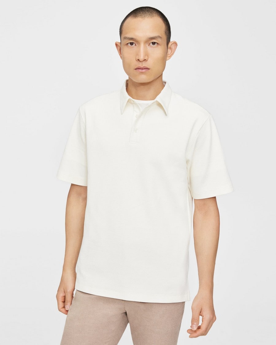 Ryder Short-Sleeve Polo in Waffle Knit