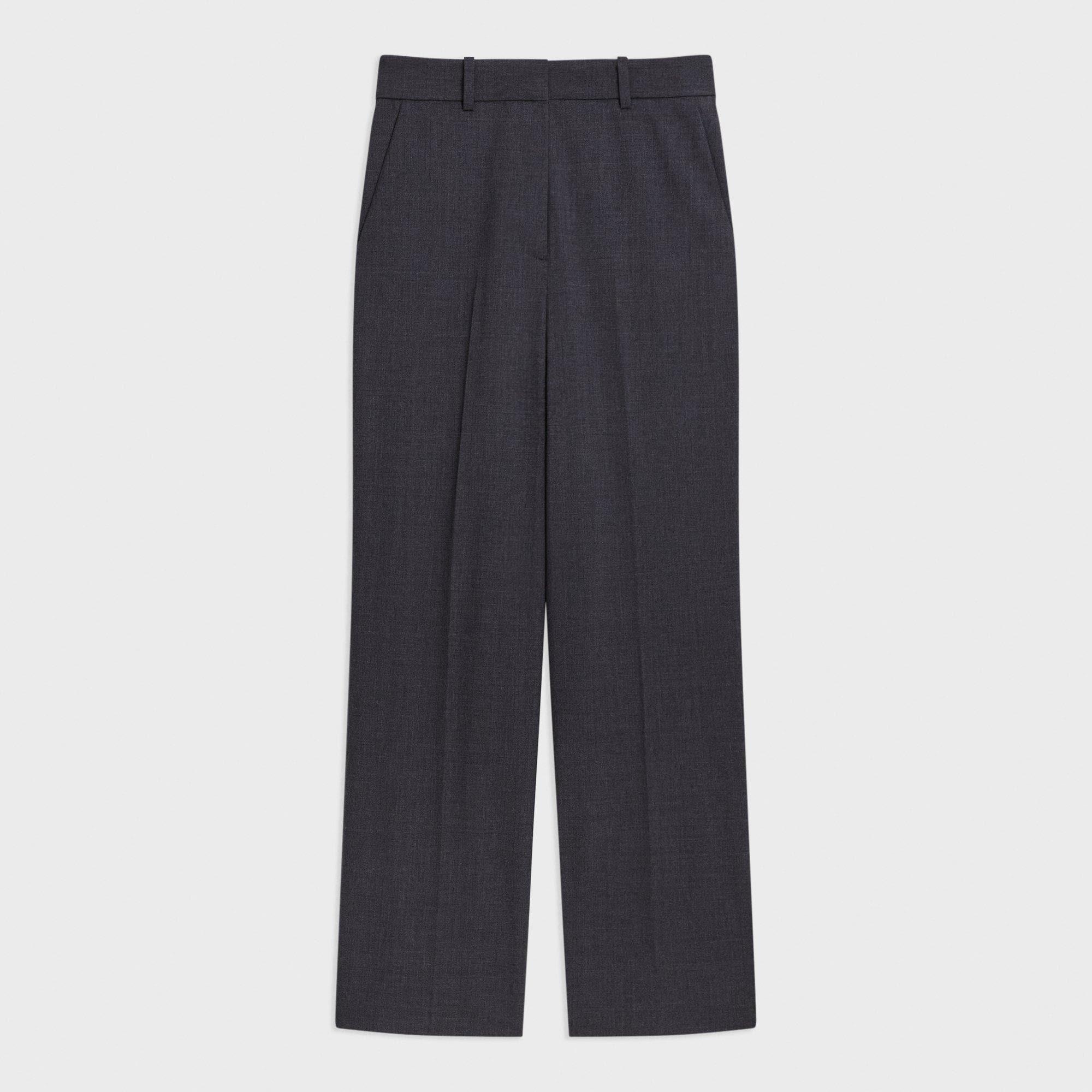 tailored trousers in a slub wool and viscose fabric