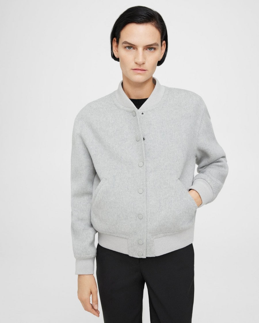 Varsity Jacket in Double-Face Wool-Cashmere
