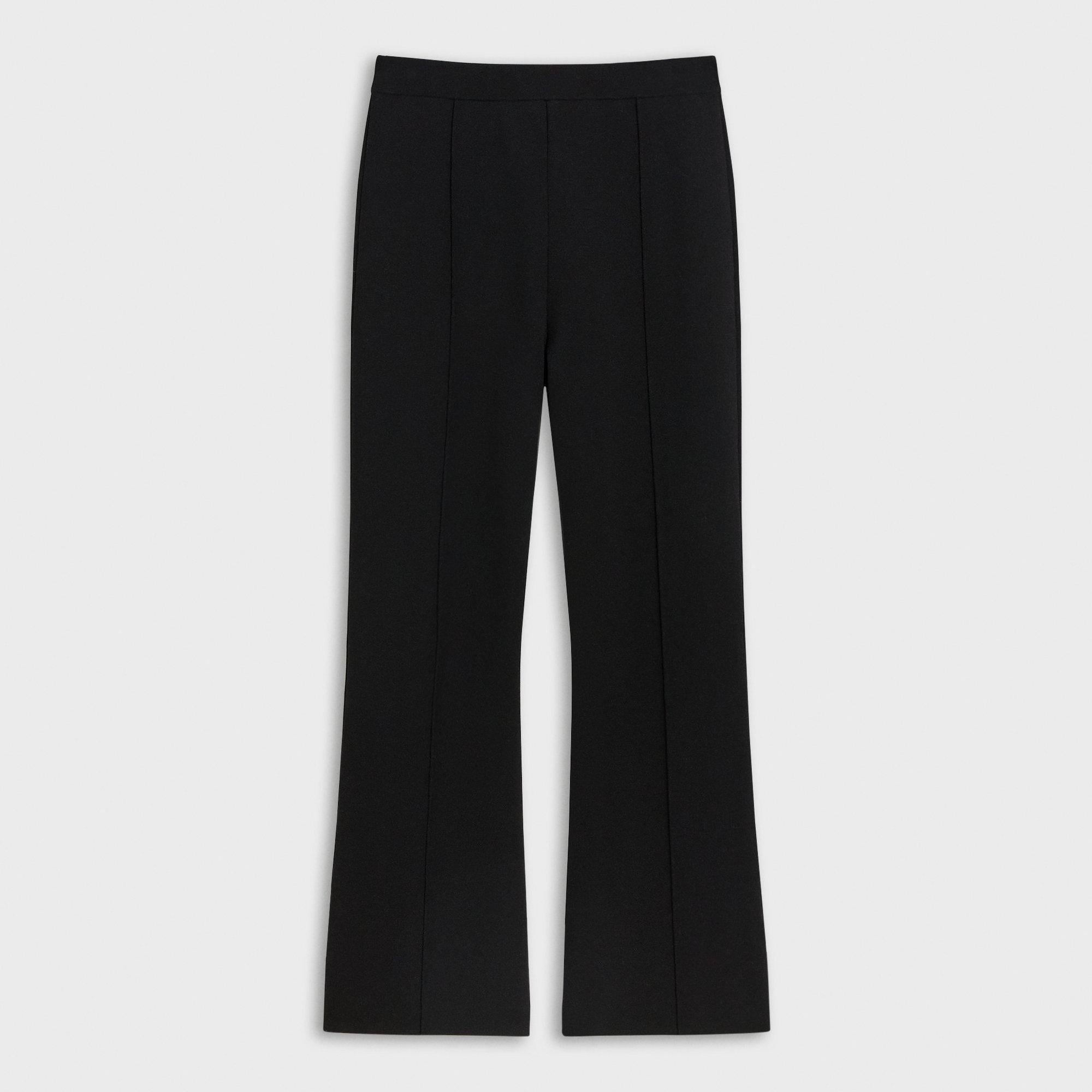 Cropped Flare Trousers in Crepe Knit